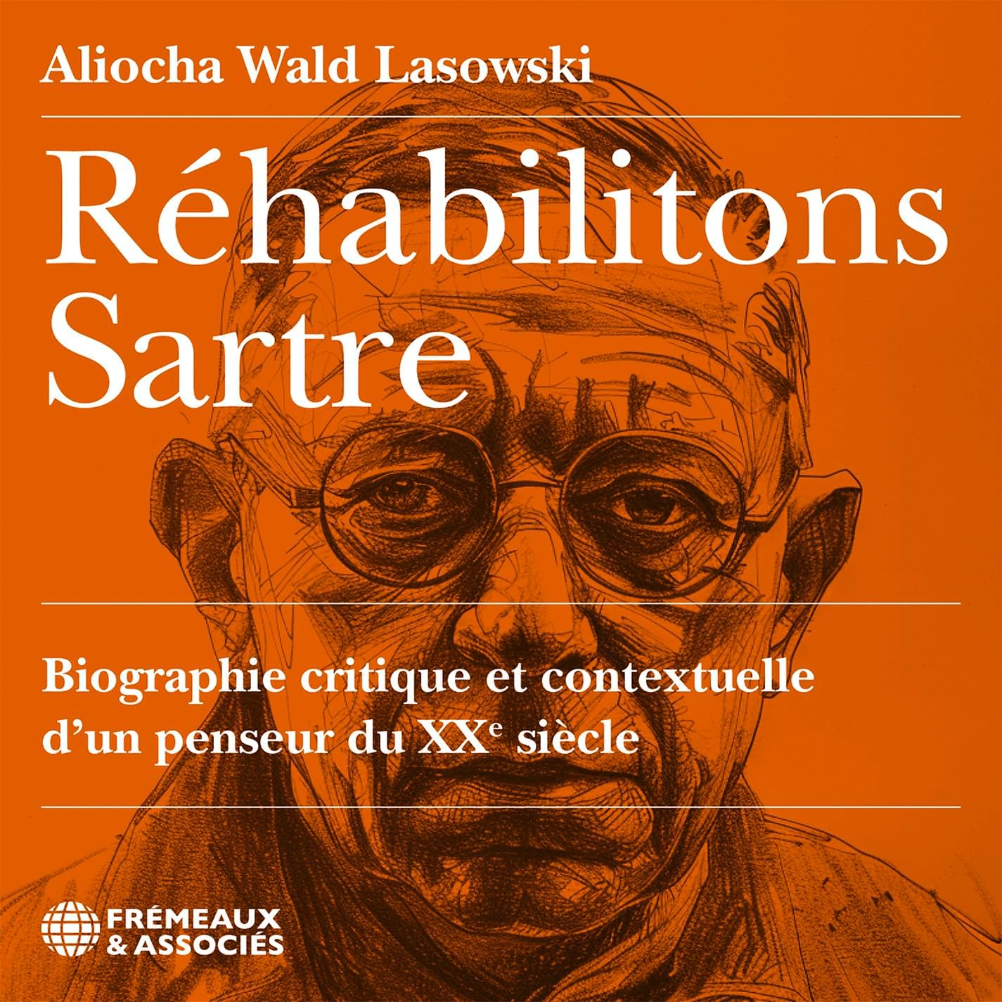 CD cover with sketched portrait of Jean-Paul Sartre and French text.