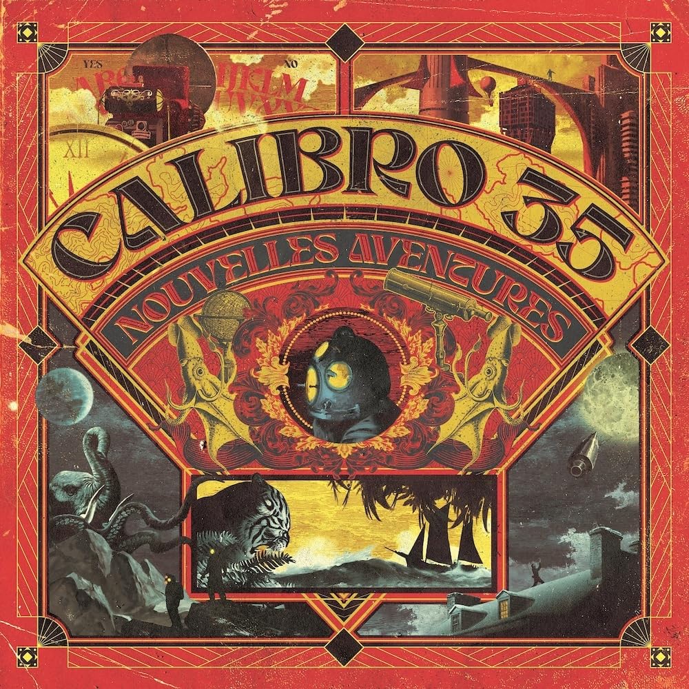 Album cover for Calibro 35, featuring surreal imagery and bold typography.
