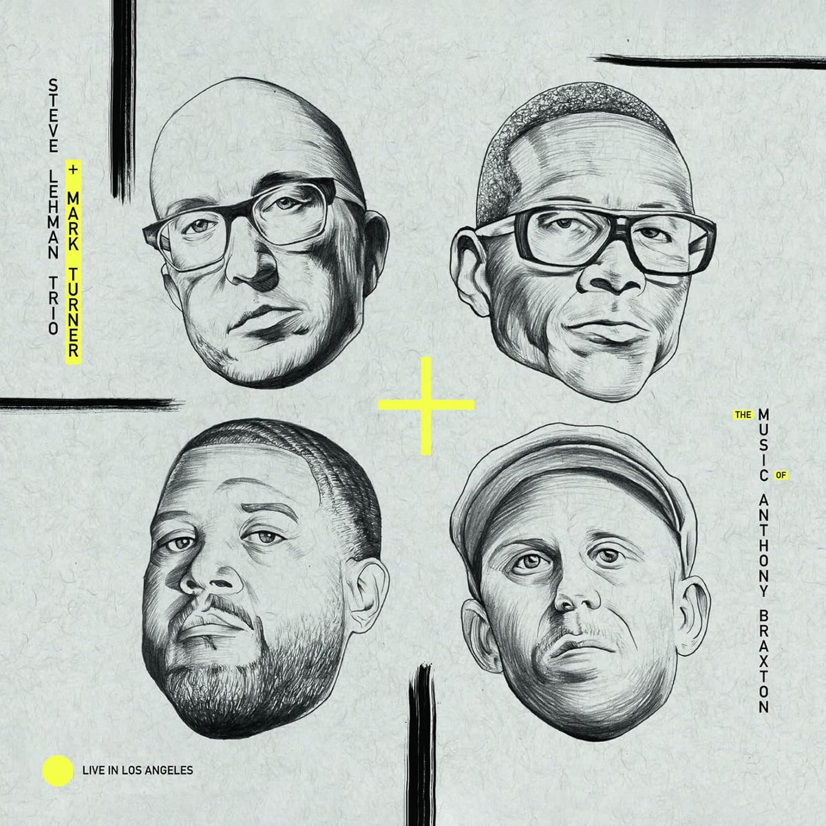 CD cover with sketched portraits of four jazz musicians.