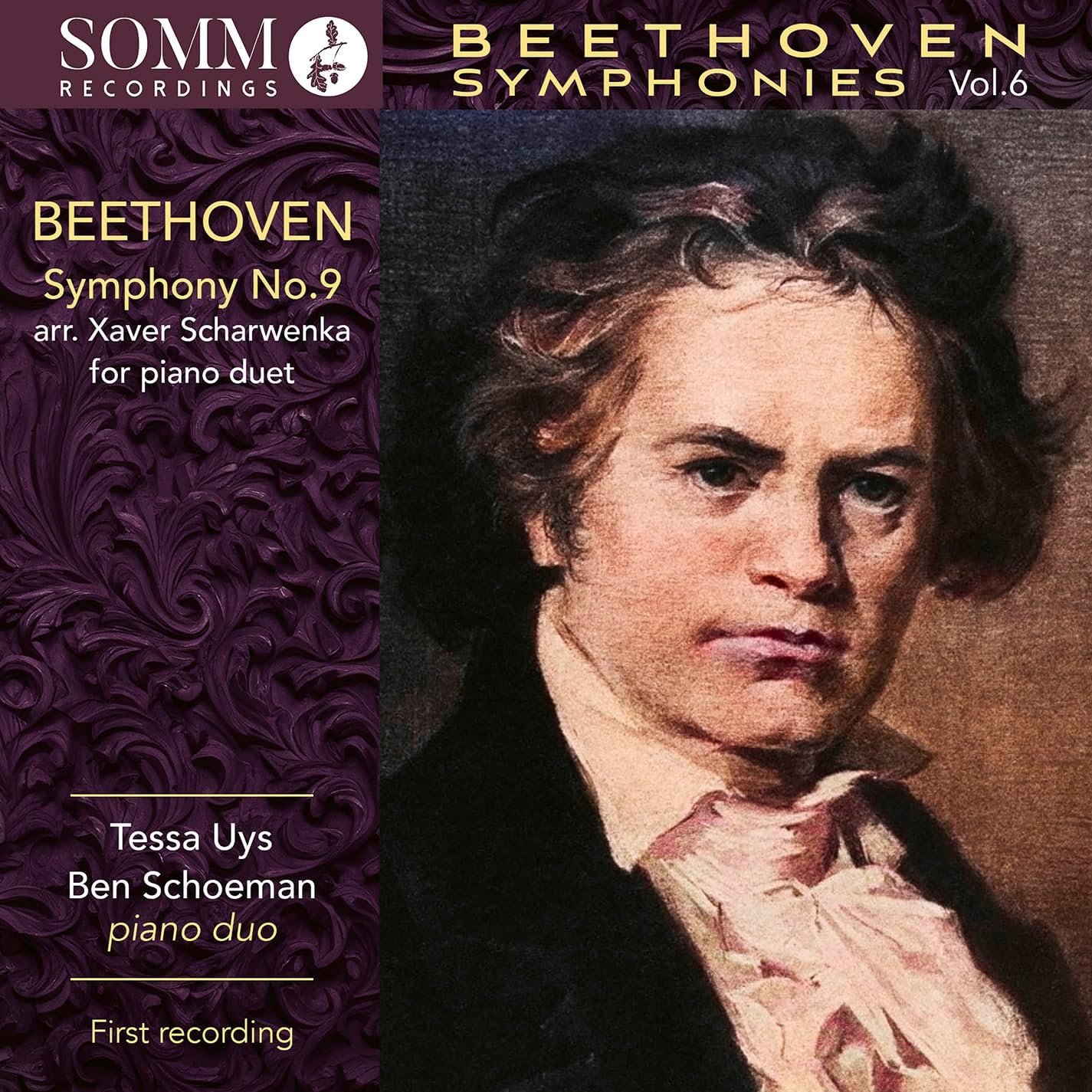 CD cover: Beethoven’s Symphony No. 9, portrait and abstract design.