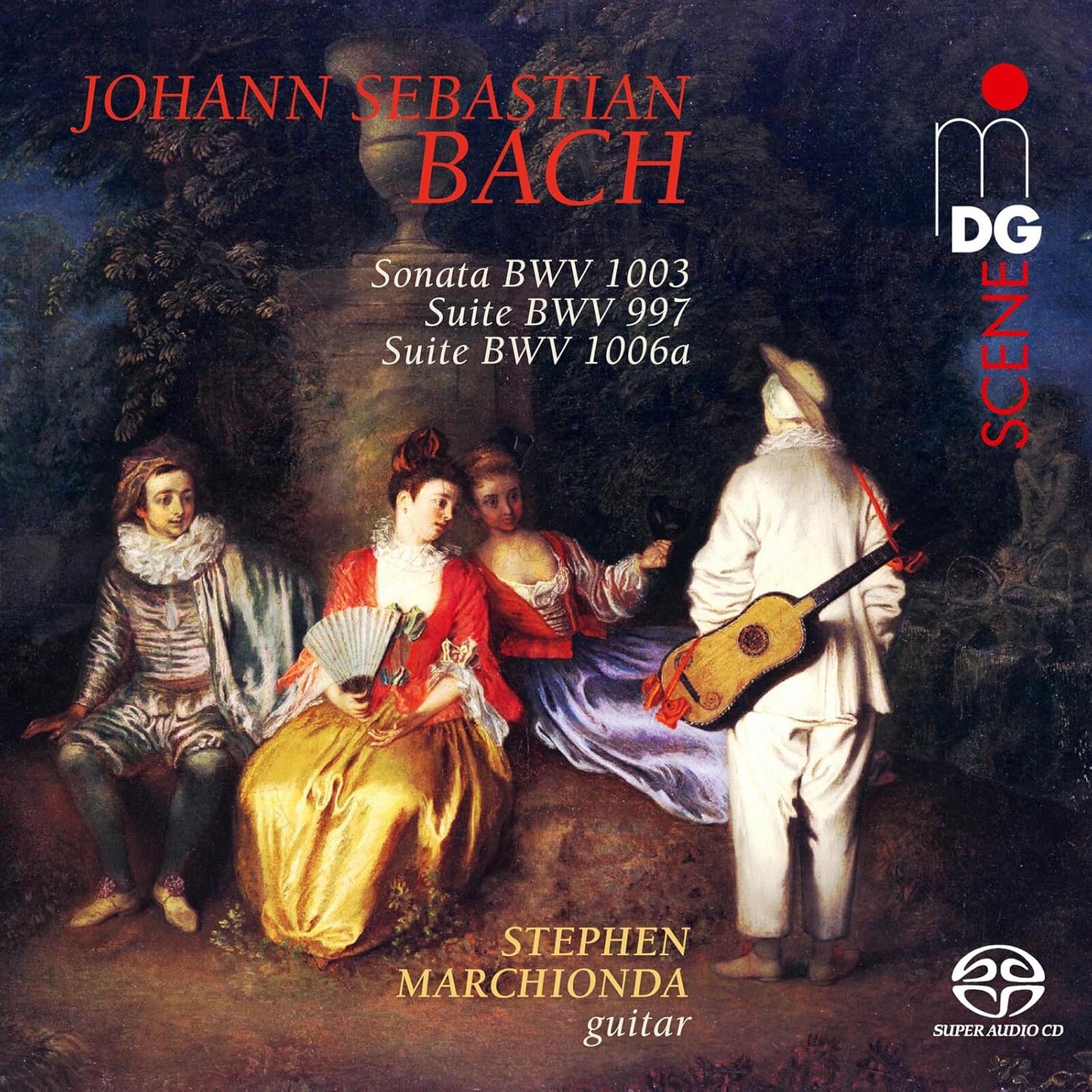 CD cover for Bach sonatas performed by Stephen Marchionda, with painting.