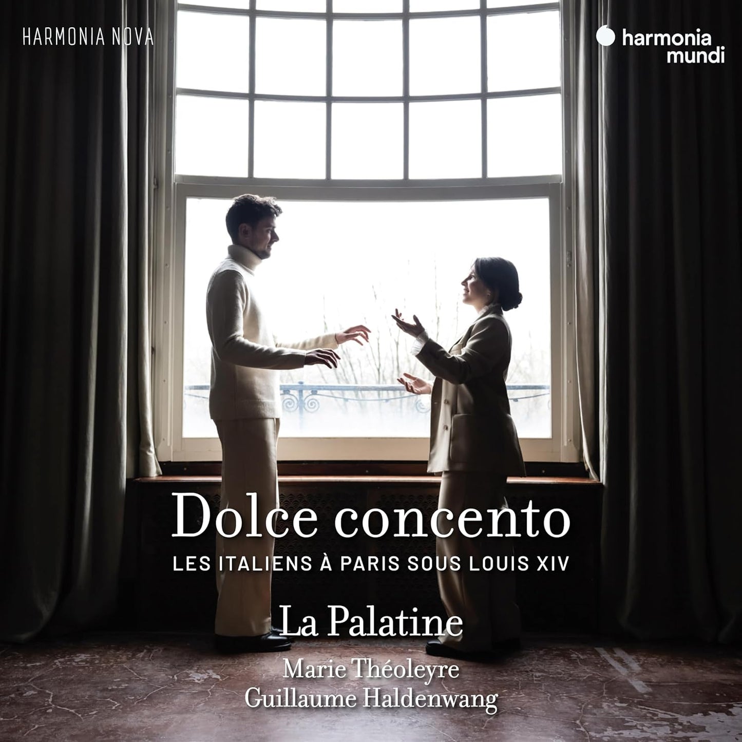 CD cover: couple in formal attire before a window, dark background.