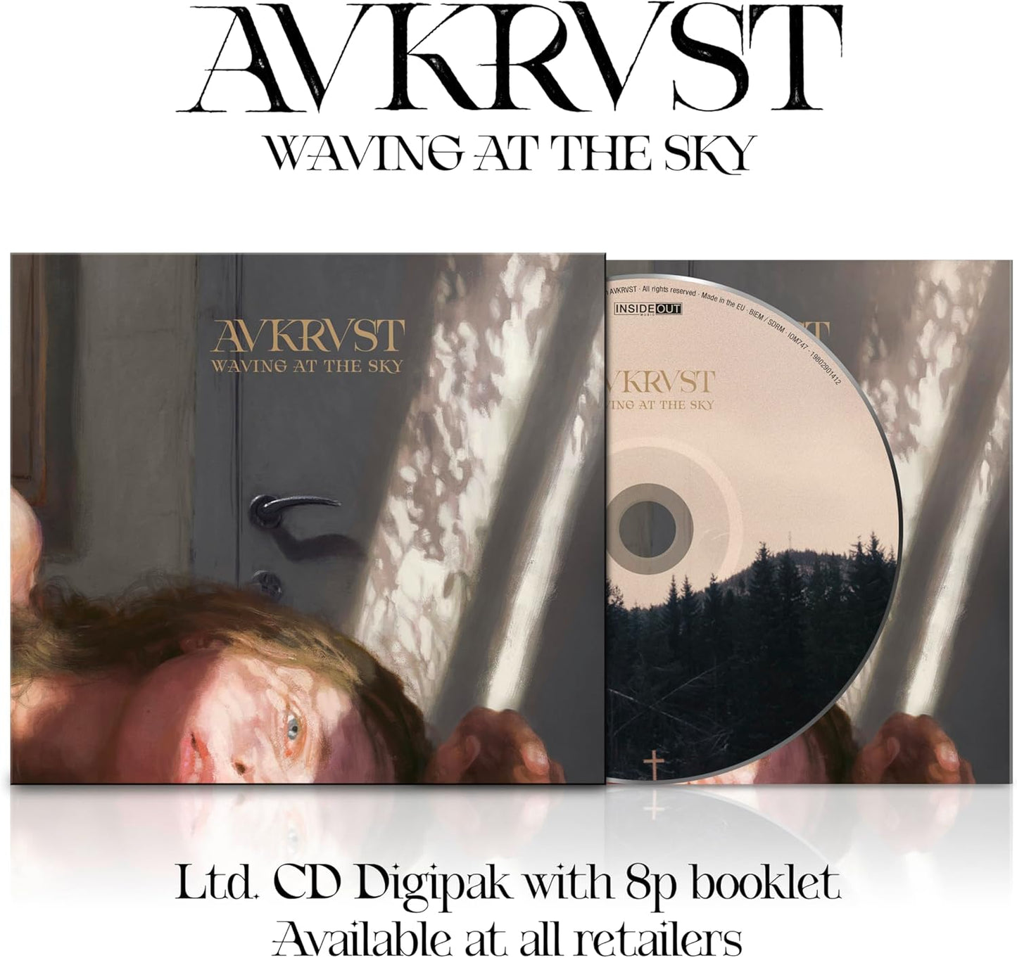 Avkrvst CD "Waving At The Sky" in a digipak case, with artwork.