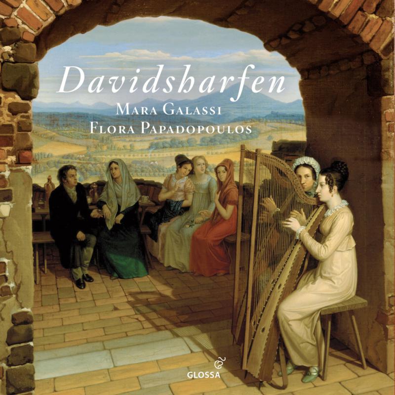 CD cover: painting of figures with a harp, titled "Davidsharfen".