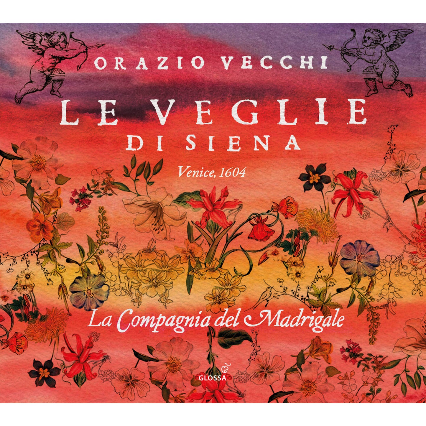 CD cover for "Le Veglie Di Siena" with floral illustrations.