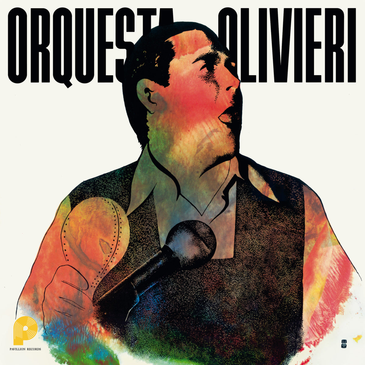 Vinyl album cover for Orquesta Olivieri featuring a singer with a microphone.