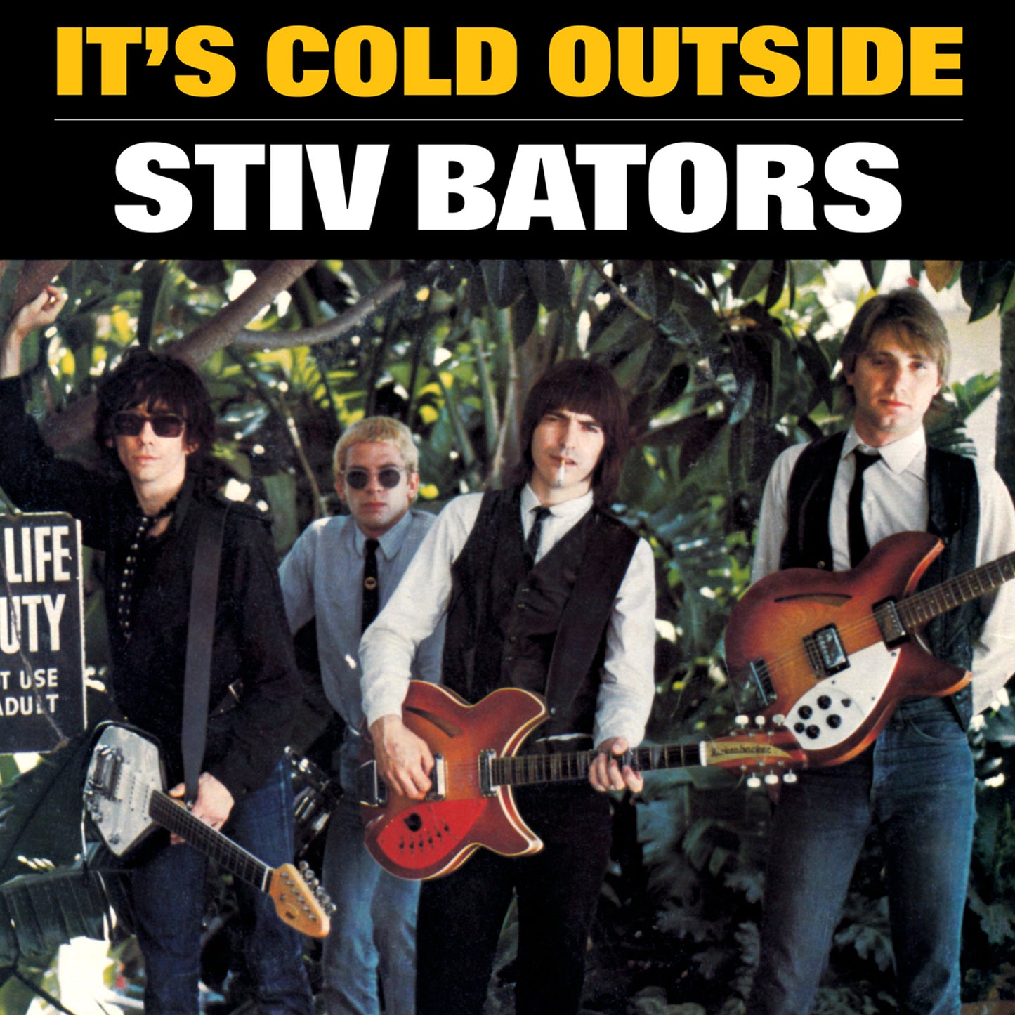 Vinyl album cover for Stiv Bators’ “It’s Cold Outside” featuring a band photo.