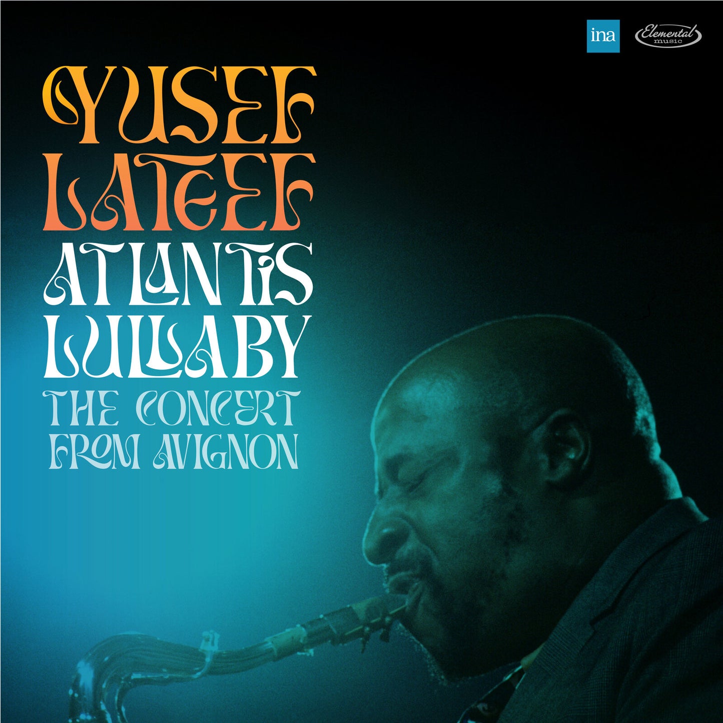 Yusef Lateef album cover: portrait with blue and orange background.