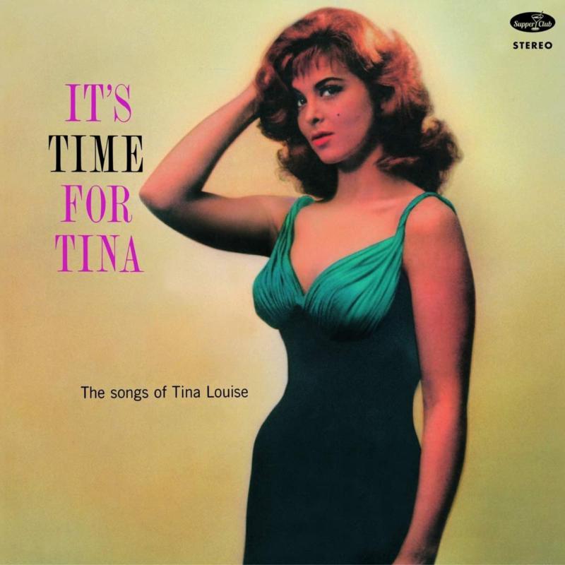 Album cover for "It's Time For Tina" by Tina Louise, featuring a portrait.