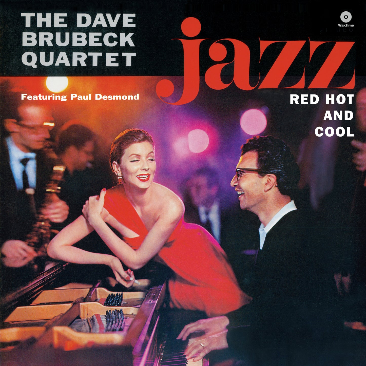 Album cover for Dave Brubeck’s “Jazz: Red, Hot and Cool” featuring musicians.