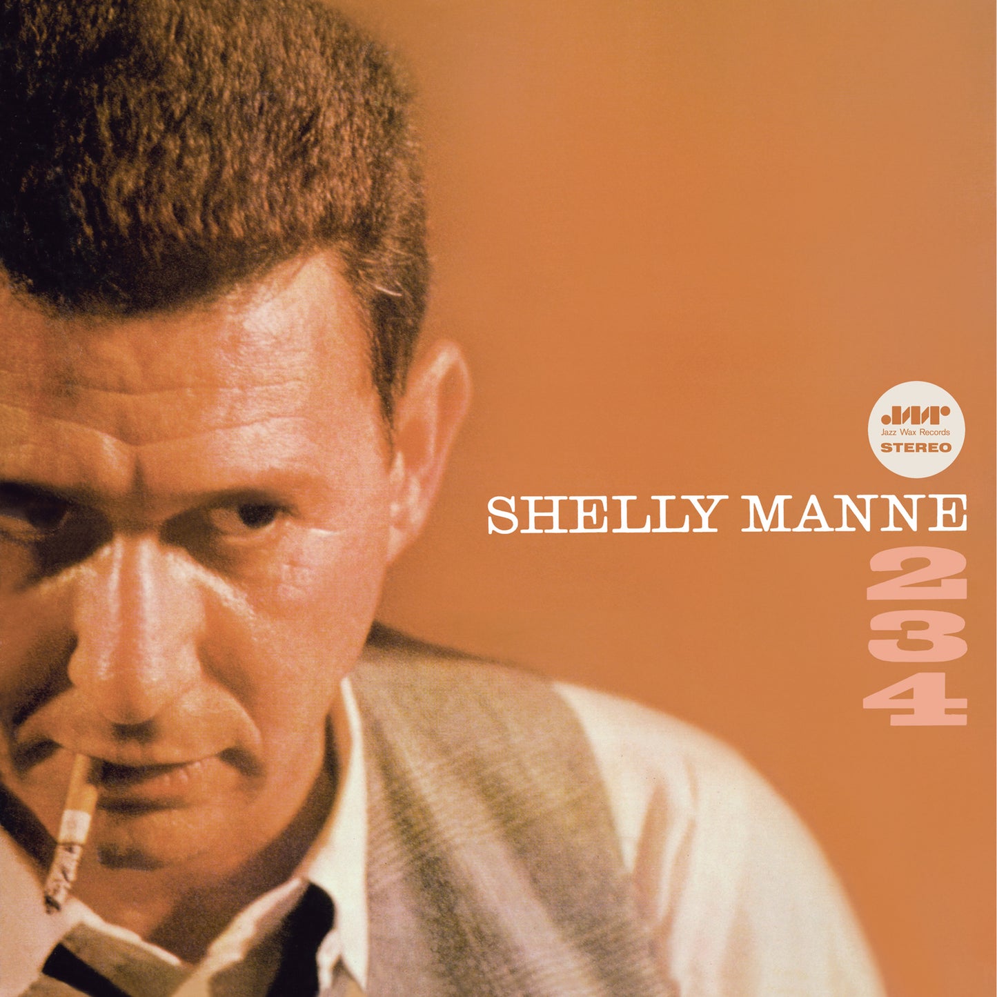 Album cover featuring a close-up portrait of Shelly Manne smoking a cigarette.