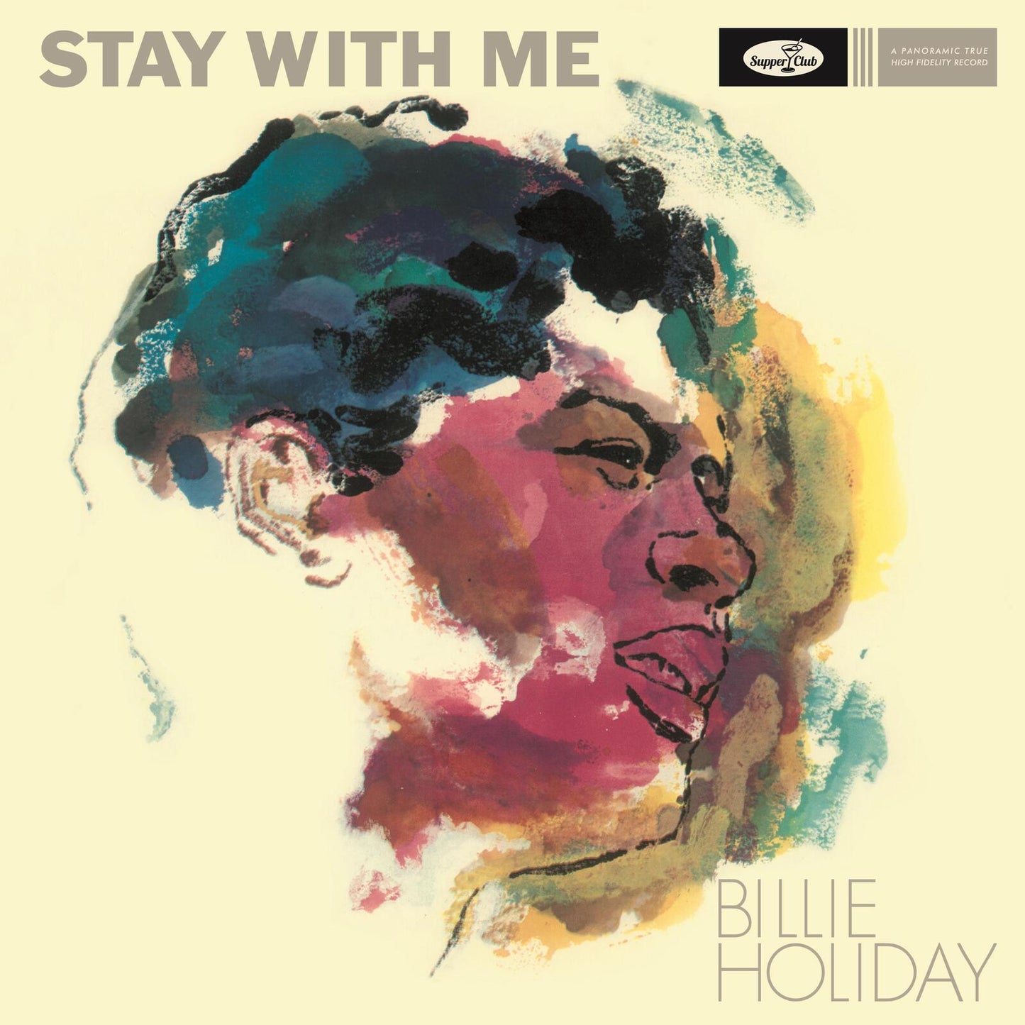 Billie Holiday album cover with a painted portrait and text.