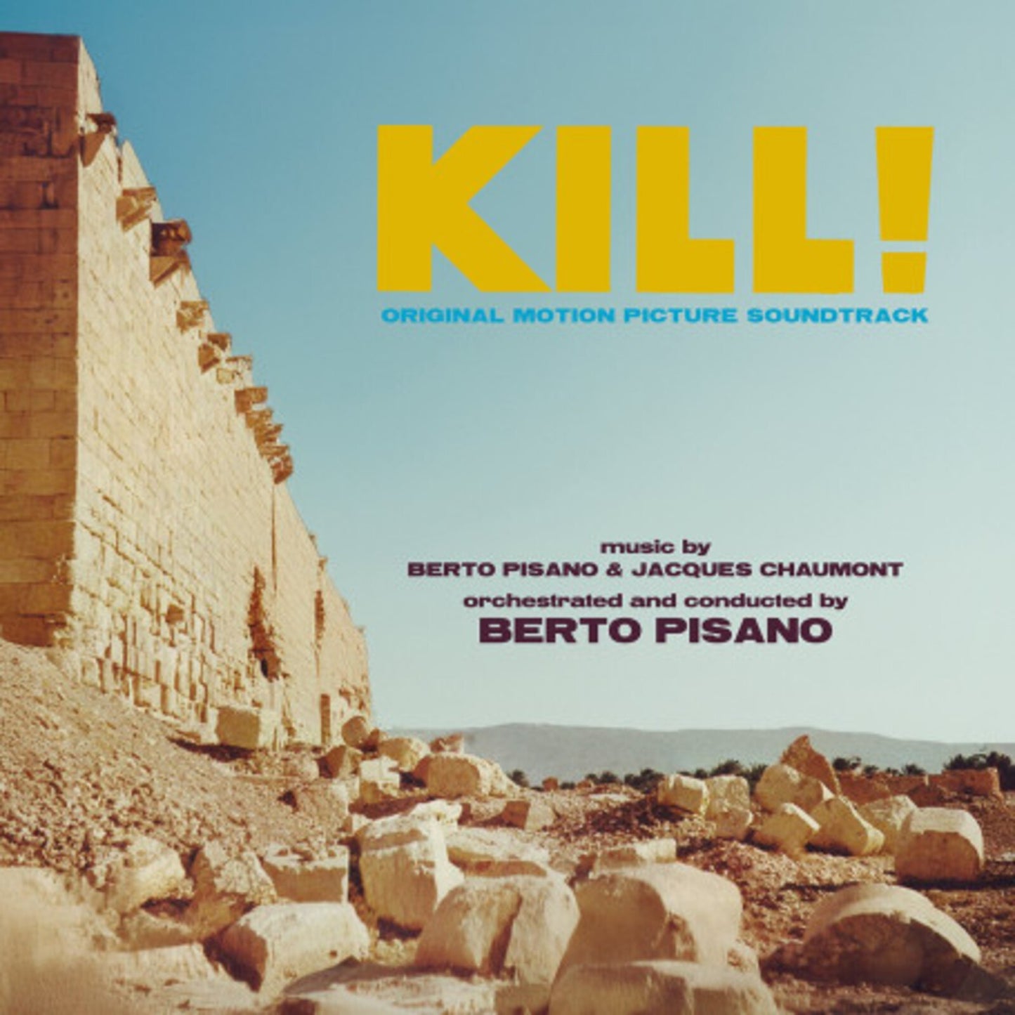 CD cover for "Kill!" soundtrack by Pisano Berto, with desert ruins.