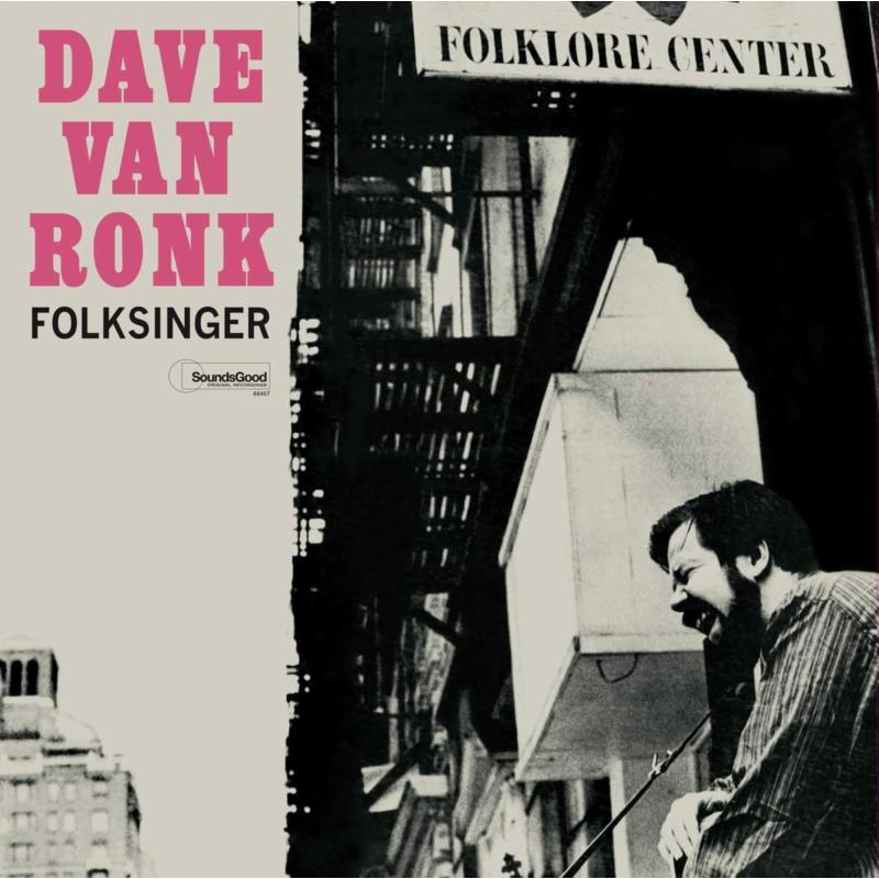 Album cover for Dave Van Ronk’s “Folksinger” featuring a singer and bookstore.