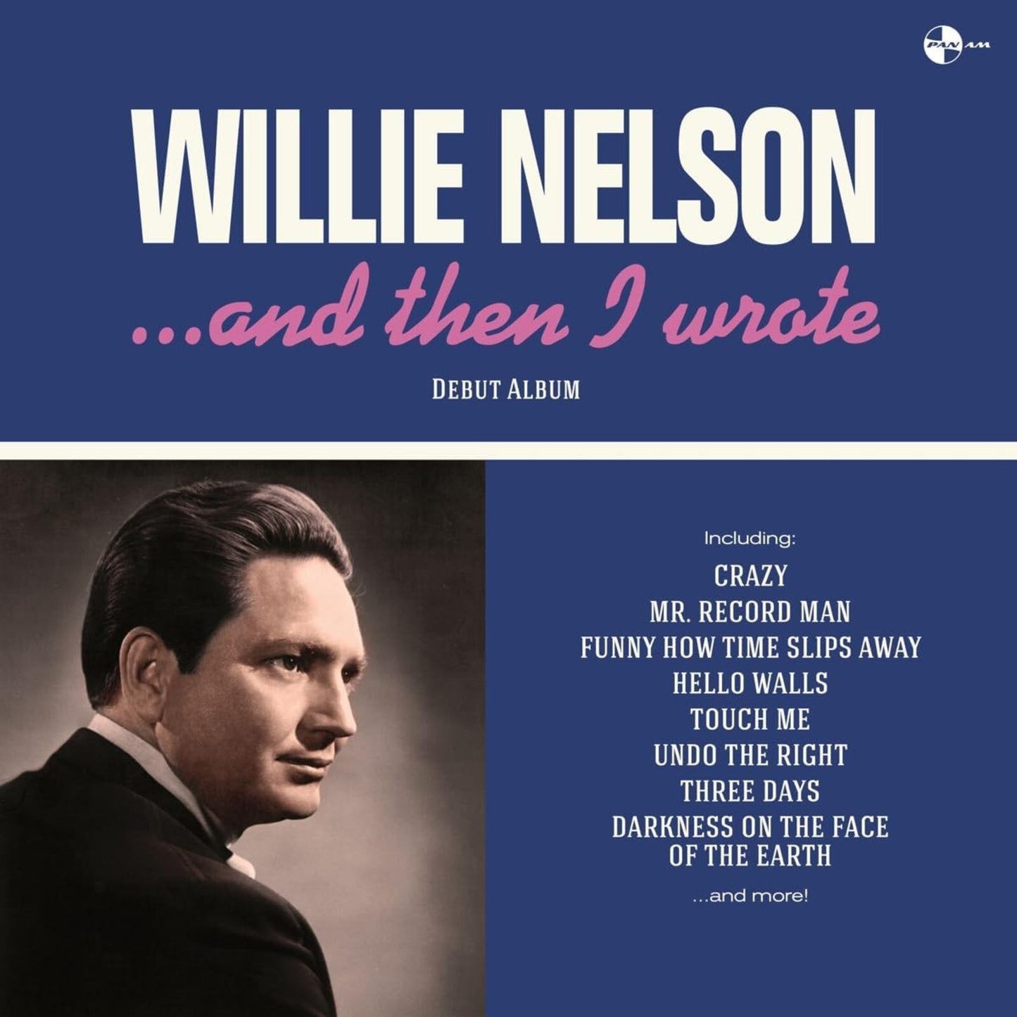 Willie Nelson album cover: portrait, tracklist, Pan American Records logo.