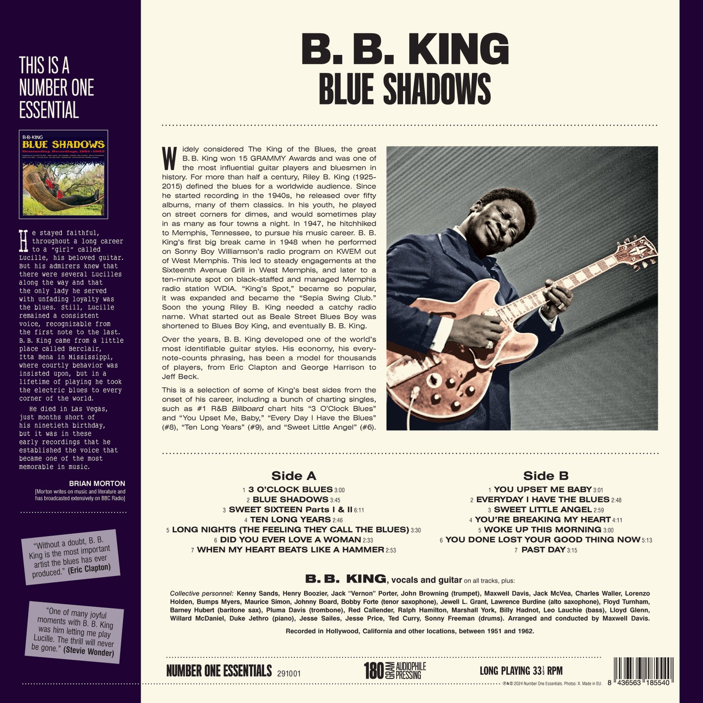 B.B. King’s “Blue Shadows” limited edition vinyl record cover.