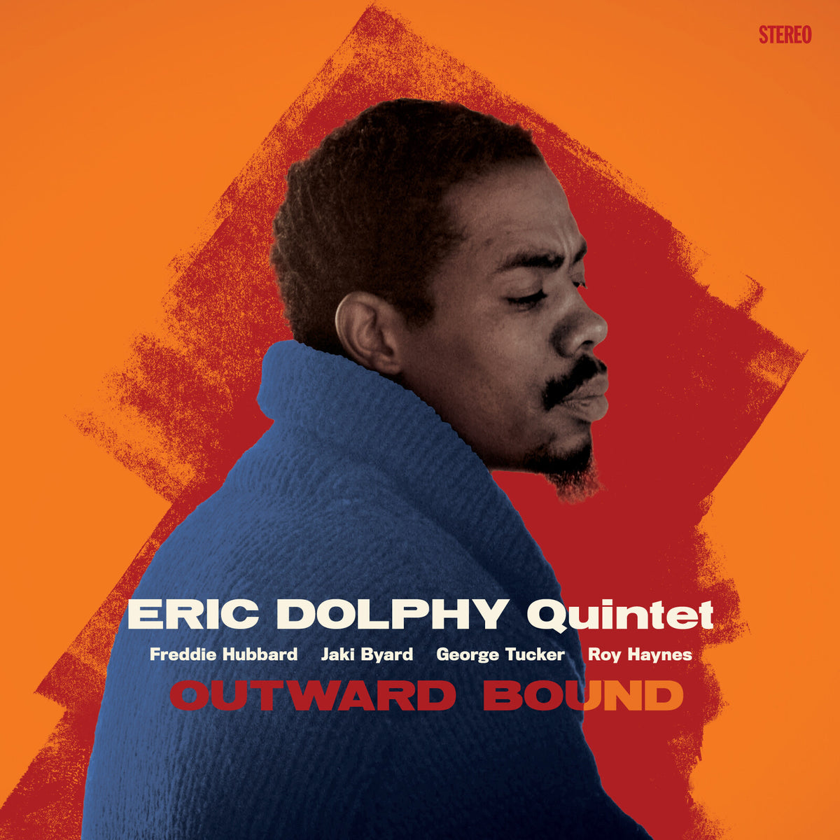 Album cover for Eric Dolphy Quintet’s “Outward Bound” featuring a portrait.