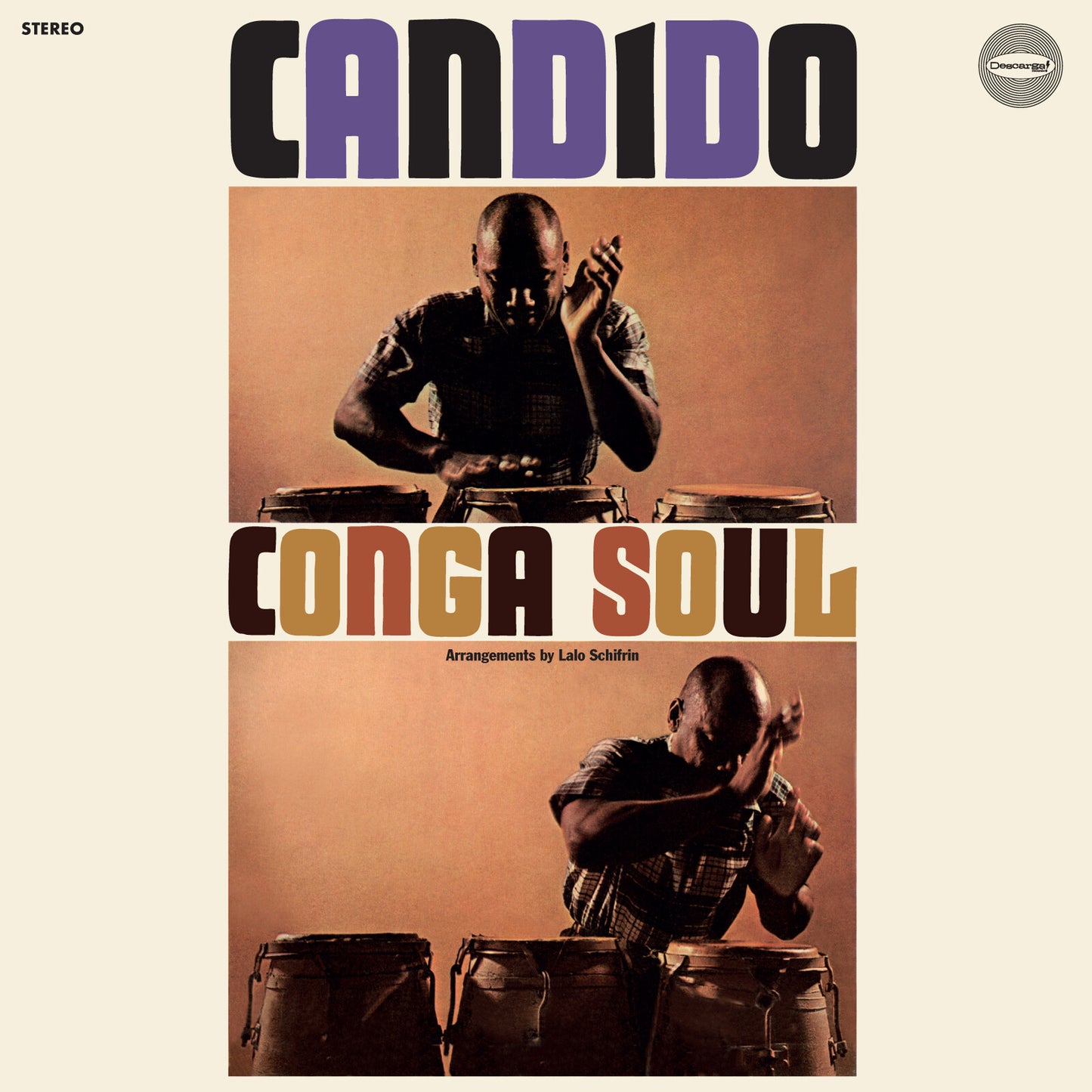 Album cover for Candido's Conga Soul featuring two photos of a man playing congas.
