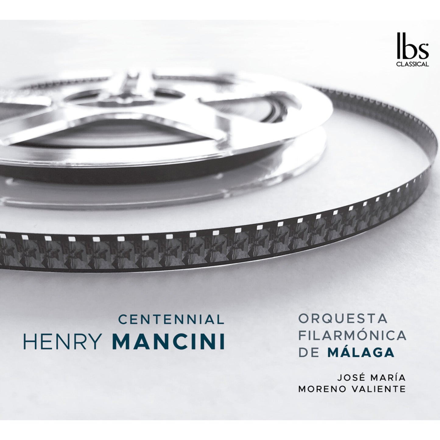 CD cover featuring a film reel and strip with text forBSLSCenntennial Henry Mancini.