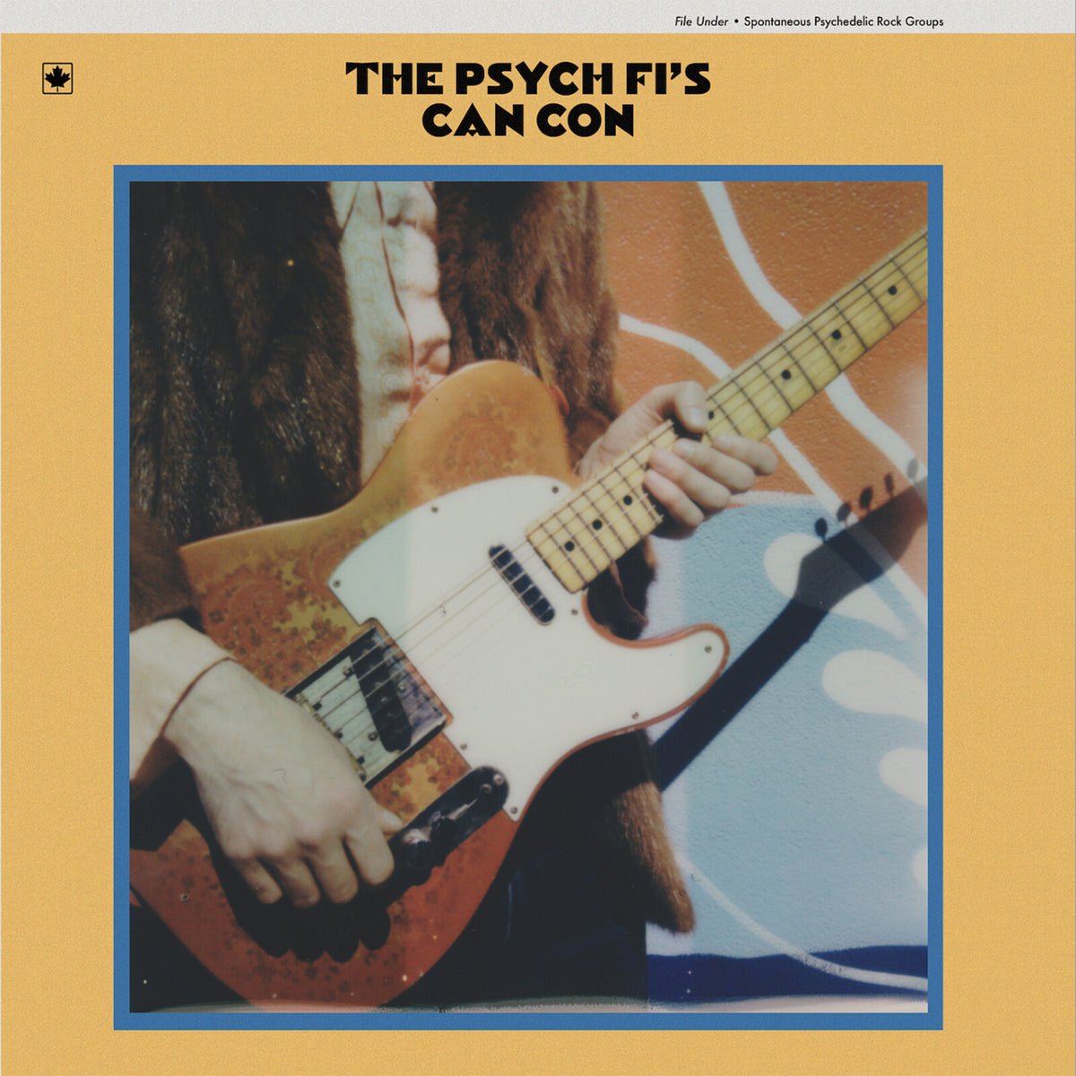Vinyl record cover: two people playing guitars, yellow and blue design.