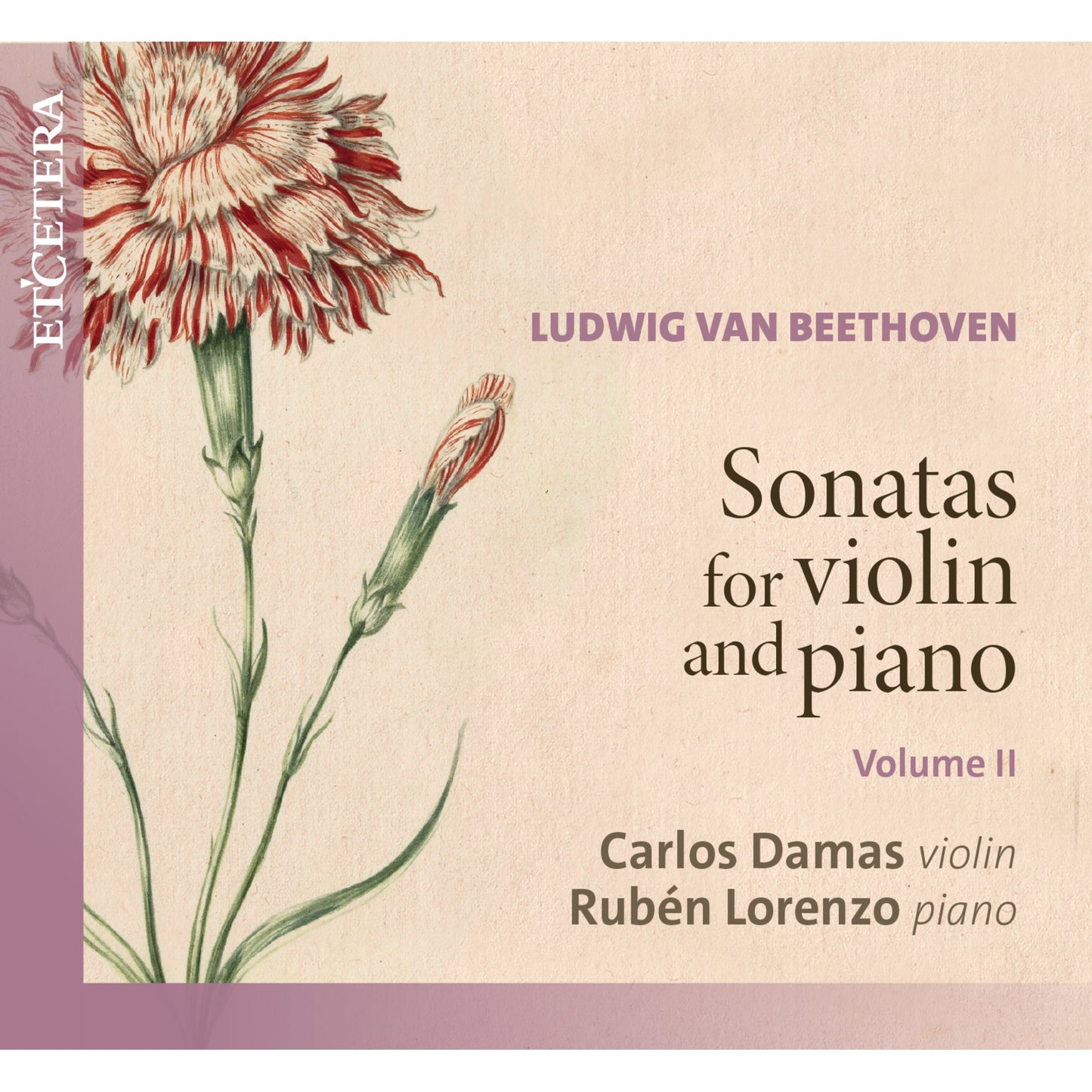 CD cover featuring a red carnation and text for Beethoven sonatas.
