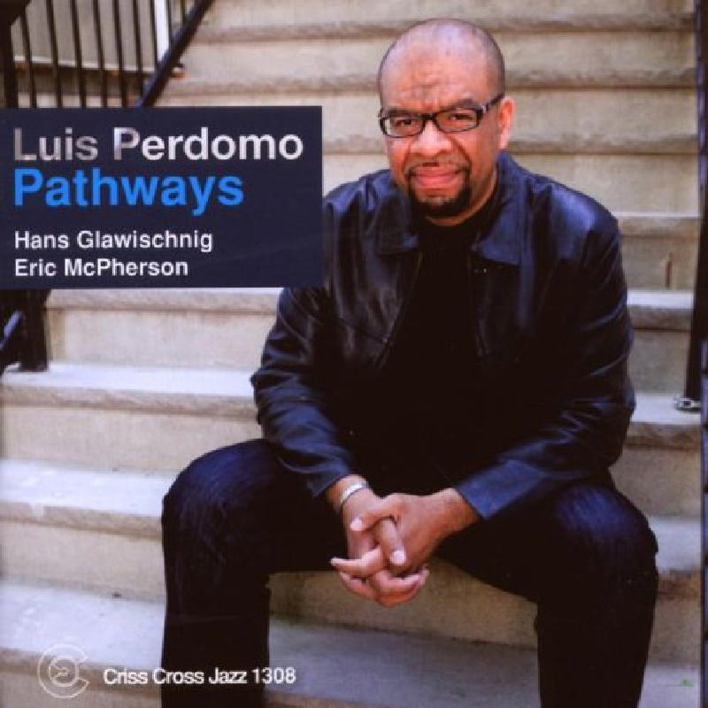 AlbumBSAlbum cover of Luis Perdomo's Pathways featuring a man sitting on concrete steps.
