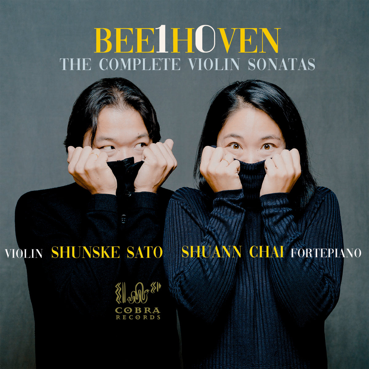 CD cover featuring two musicians in dark sweaters, with text “Beethoven”.