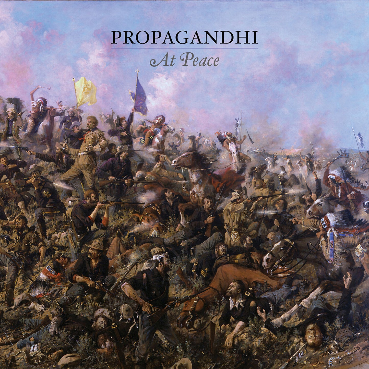 Propagandhi “At Peace” vinyl cover: a chaotic, painted battle scene.