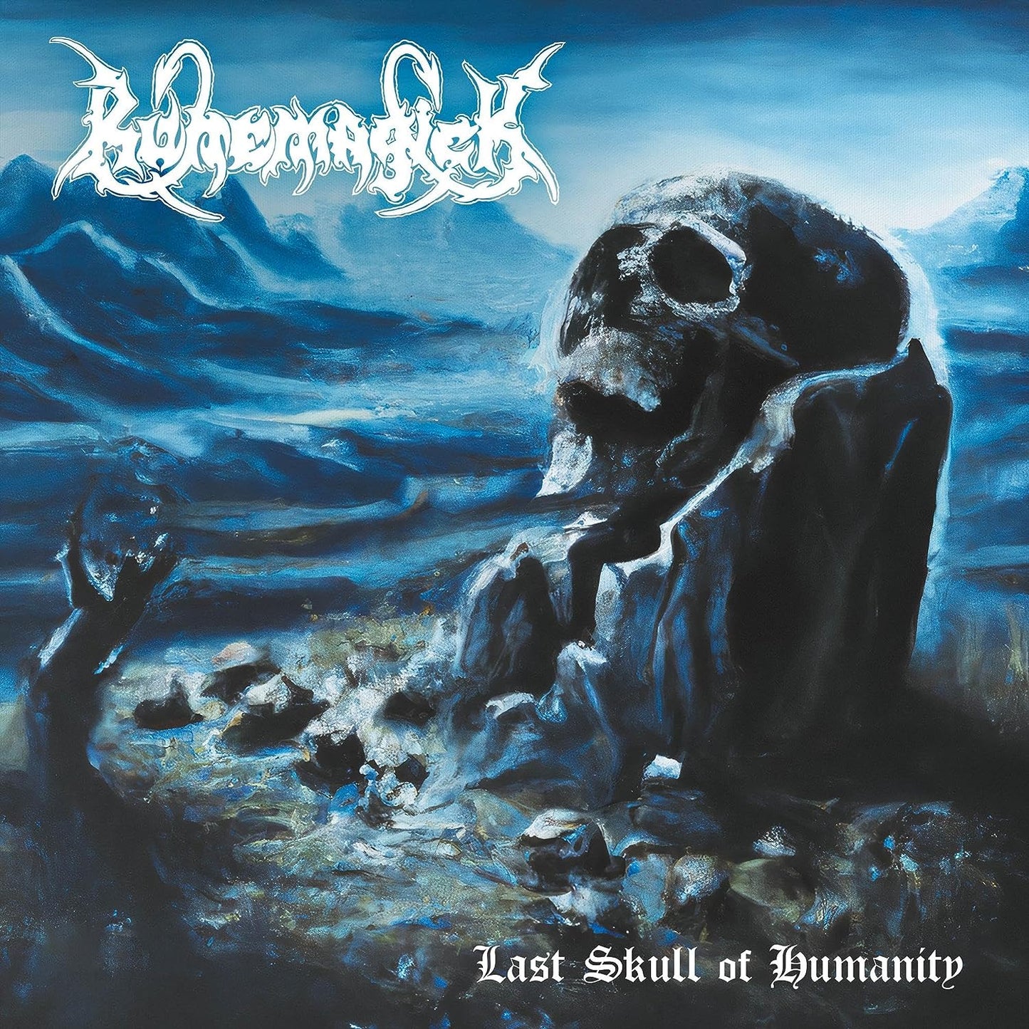 Album cover: skull in a desolate, icy landscape with band logo.