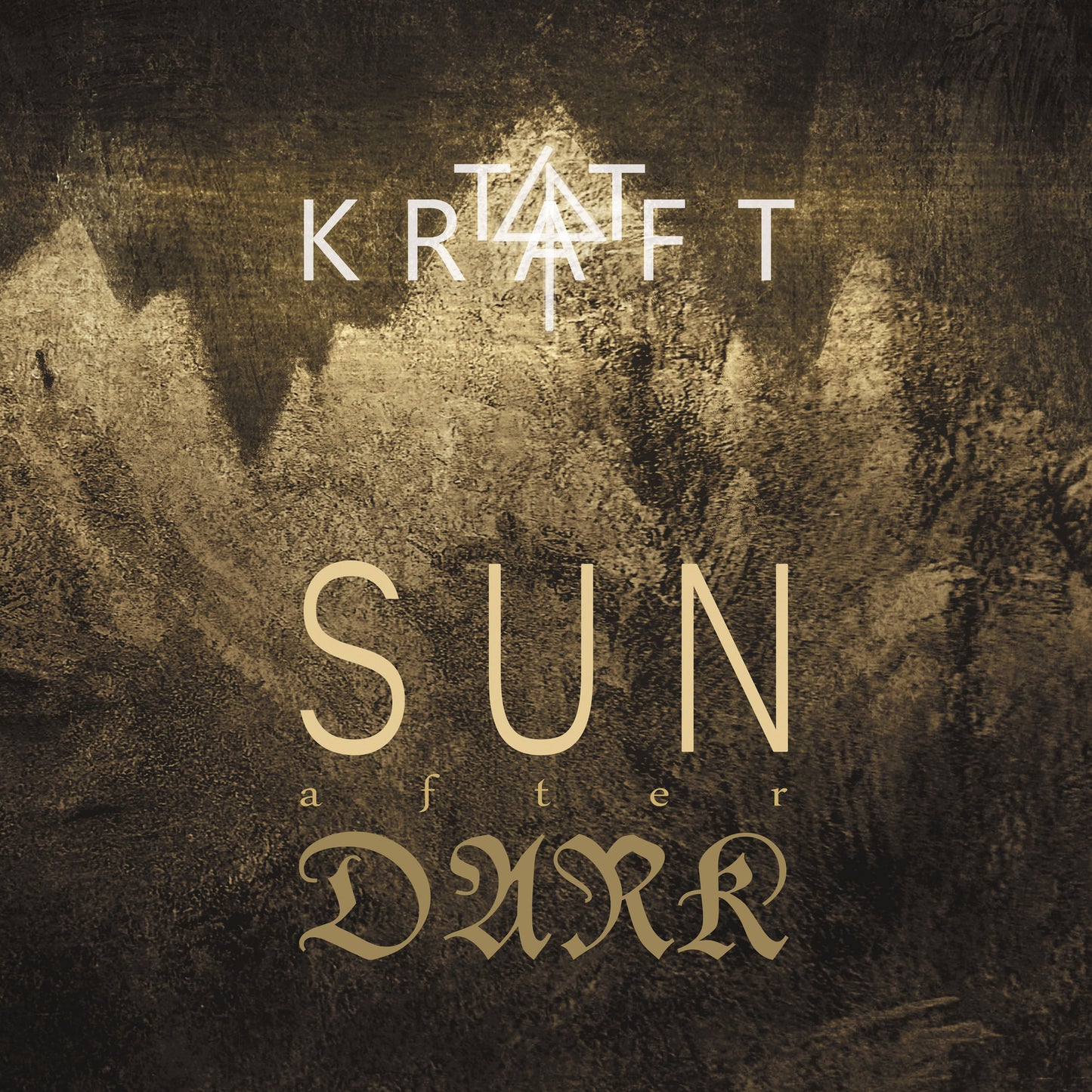 CD cover art with mountain silhouette background, featuring the text Tatkraft and Sun After Dark.