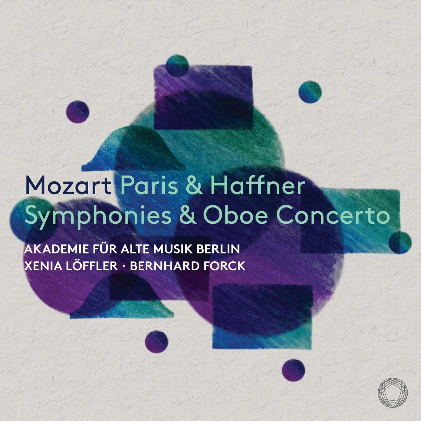 CD cover for Mozart's Paris & Haffner symphonies by Akademie Fur Alte Musik Berlin.