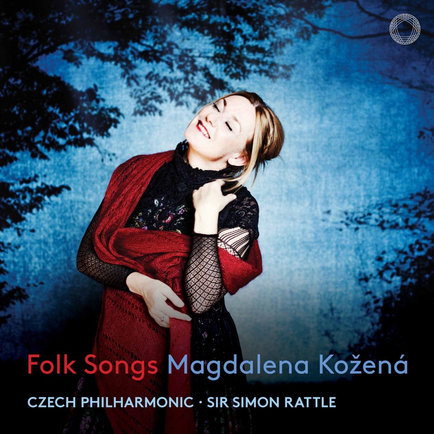 Magdalena Kožená album cover with a woman in red against a blue forest.
