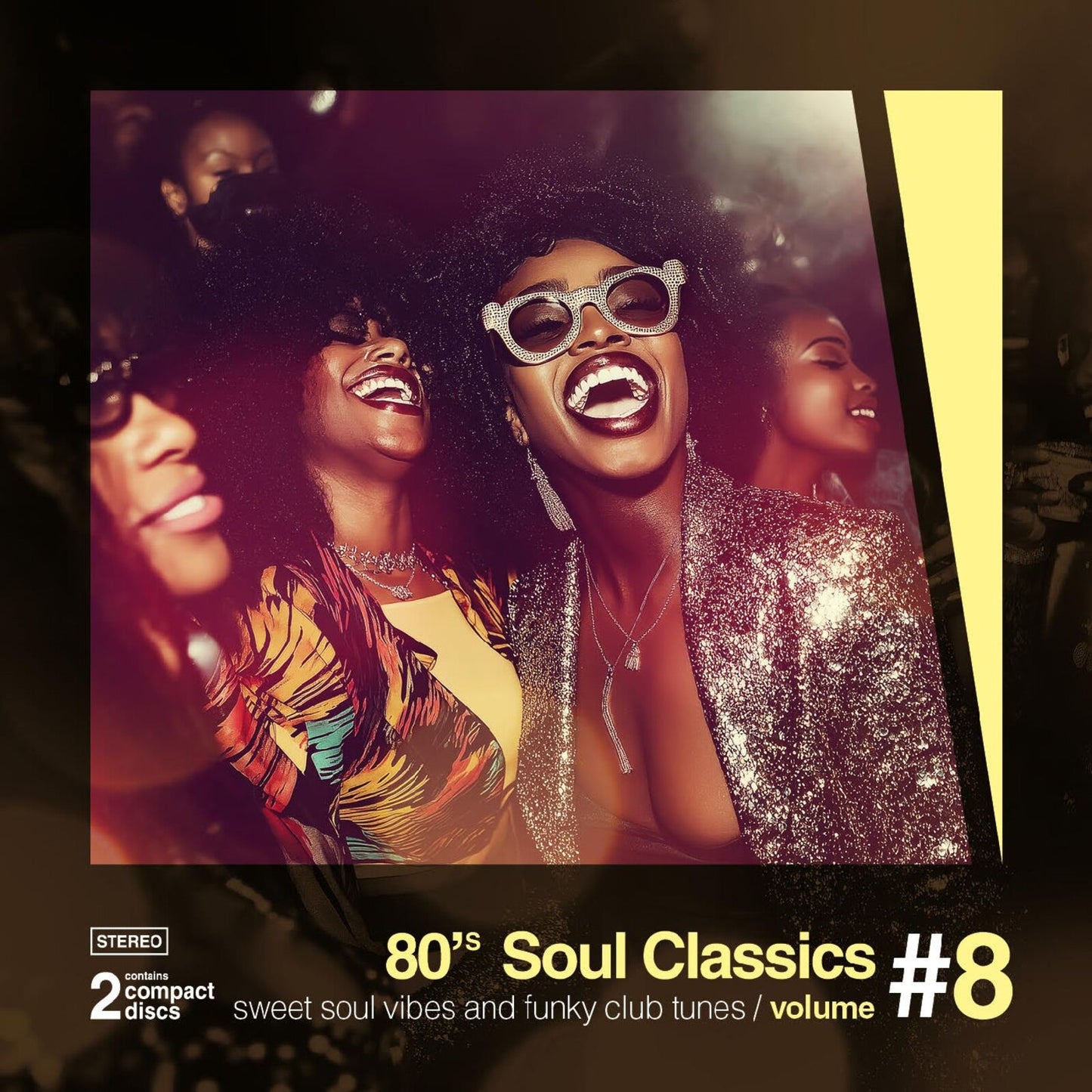 CD cover for “80s Soul Classics Vol. 8” featuring four smiling people.