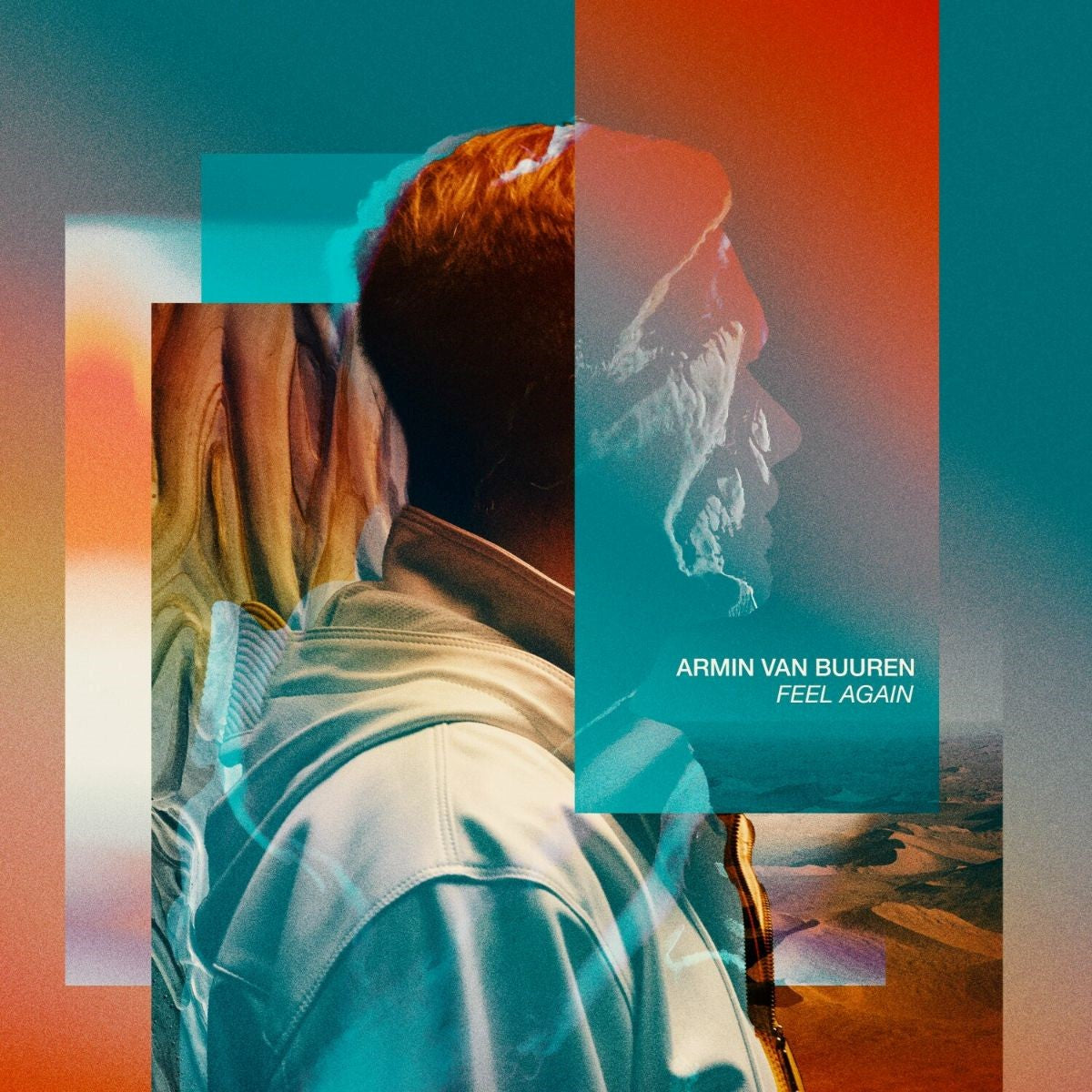 Album cover for Armin Van Buuren’s “Feel Again” featuring a man’s back.