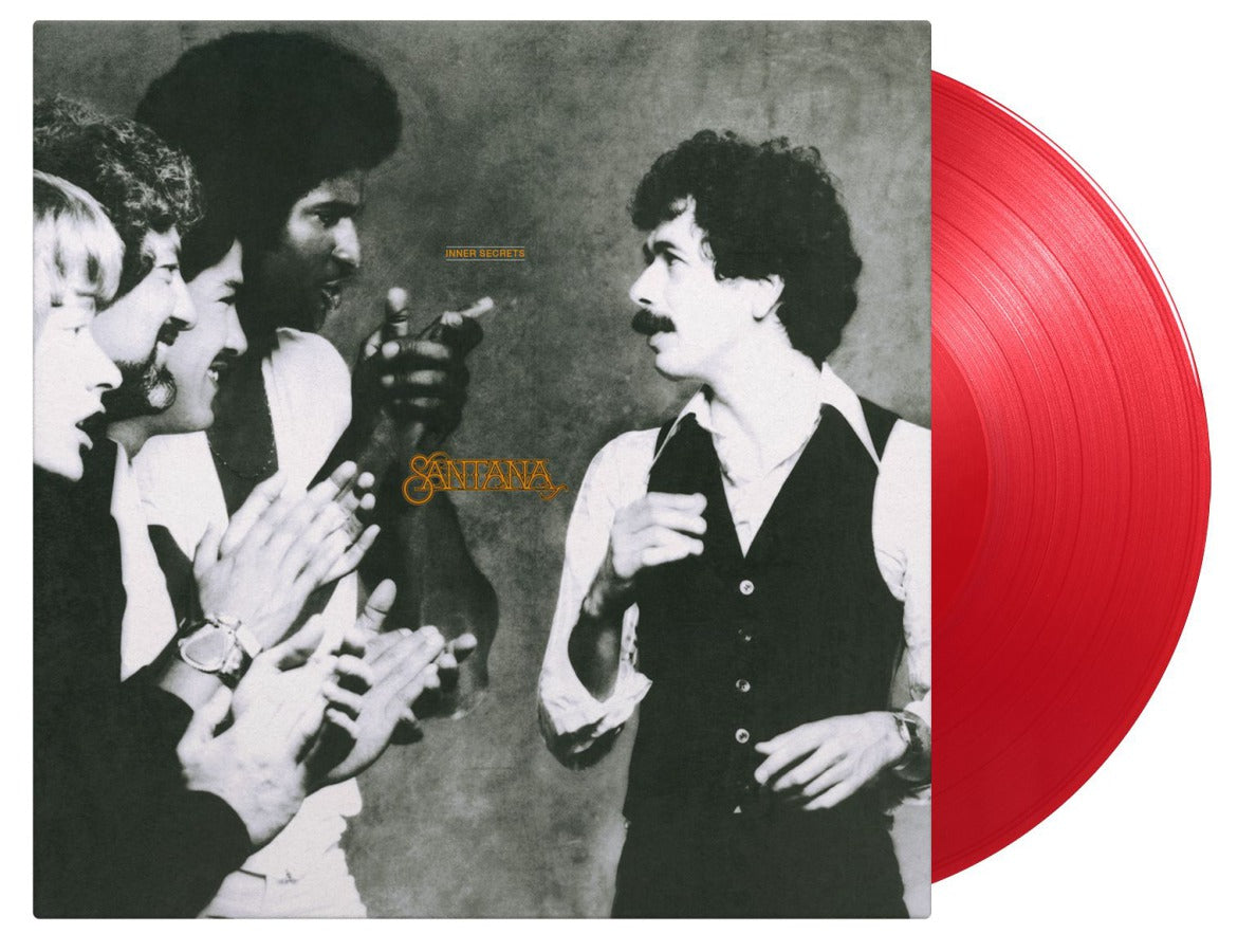 Santana's "Inner Secrets" vinyl record with band members on the cover.