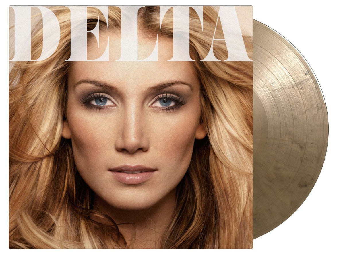 Delta Goodrem album cover with vinyl record beside it.