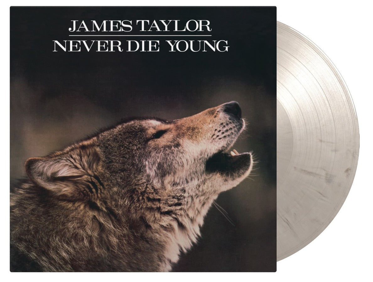 Vinyl record with album cover featuring a wolf howling at the sky.