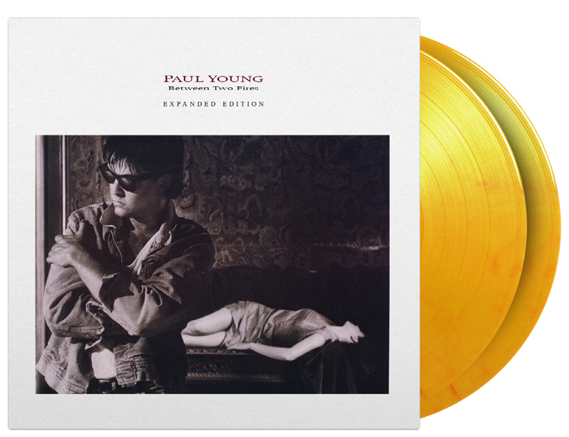 Paul Young album cover with a portrait and golden vinyl record.