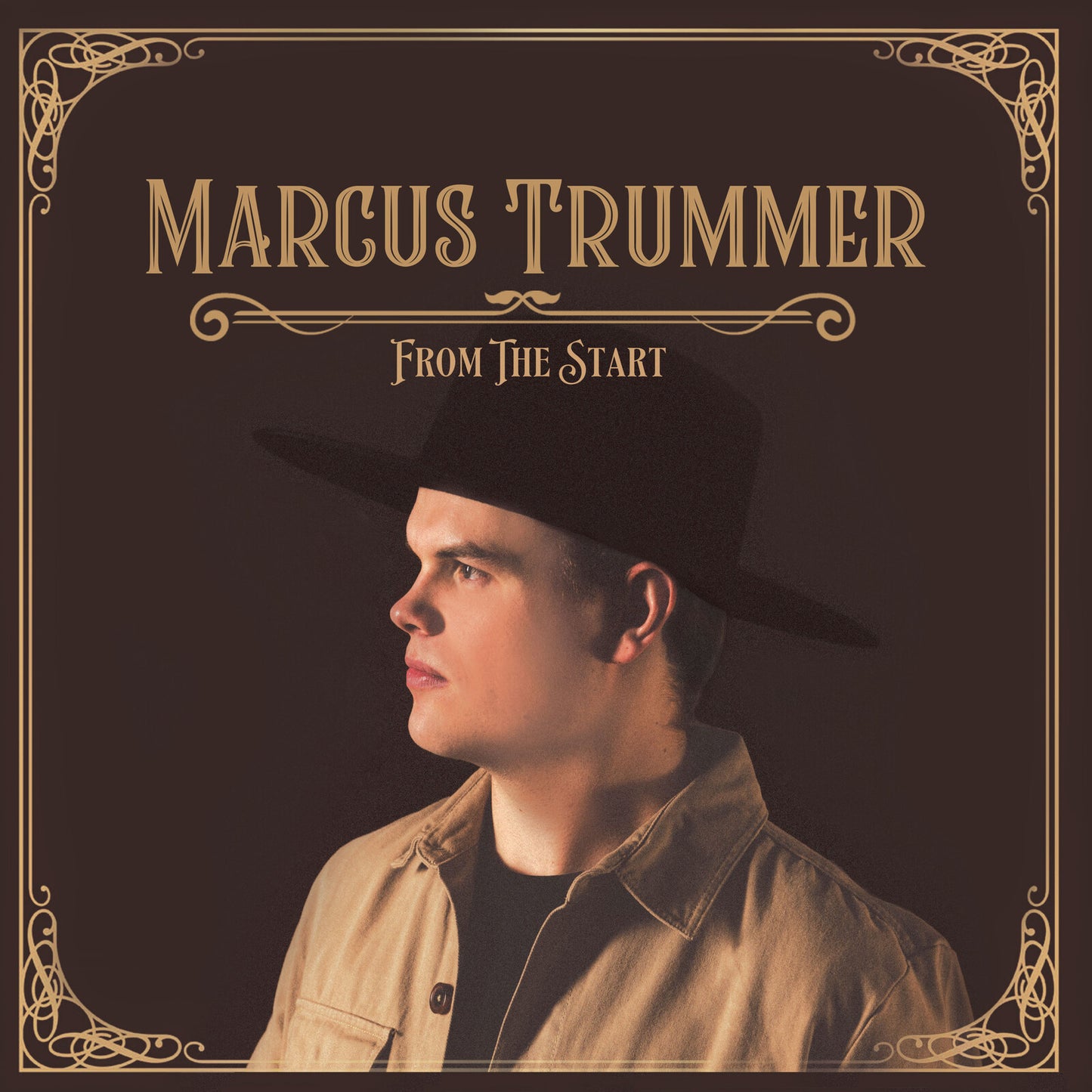 CD cover for Marcus Trummer’s “From The Start,” featuring a portrait.