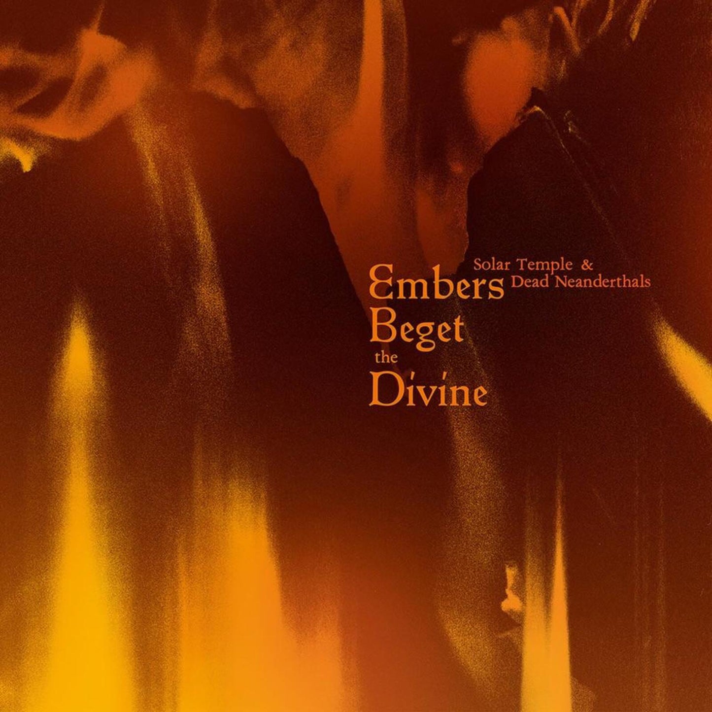 Album cover: dark, blurred figures with orange and red light flares.