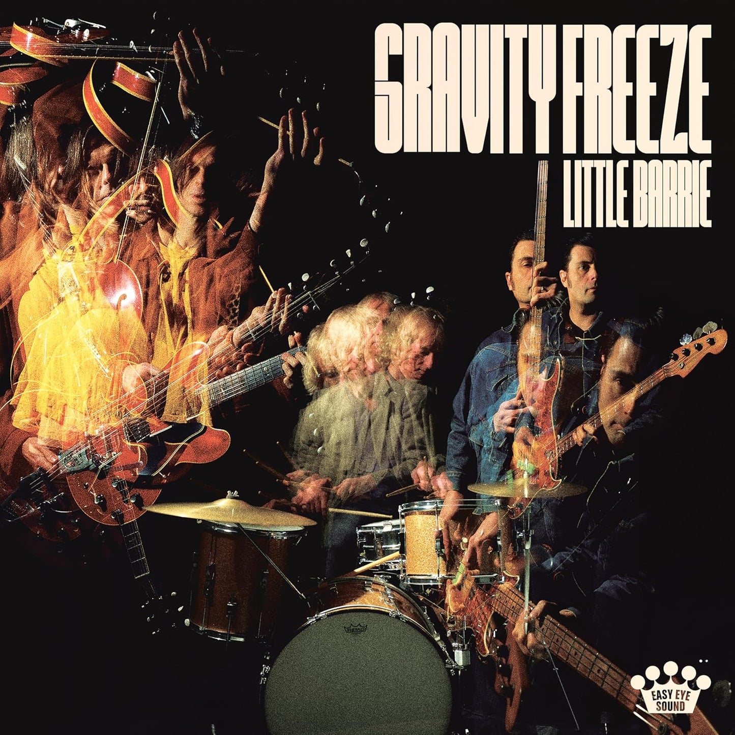 Album cover featuring Little Barrie with motion-blurred images of the band playing instruments.