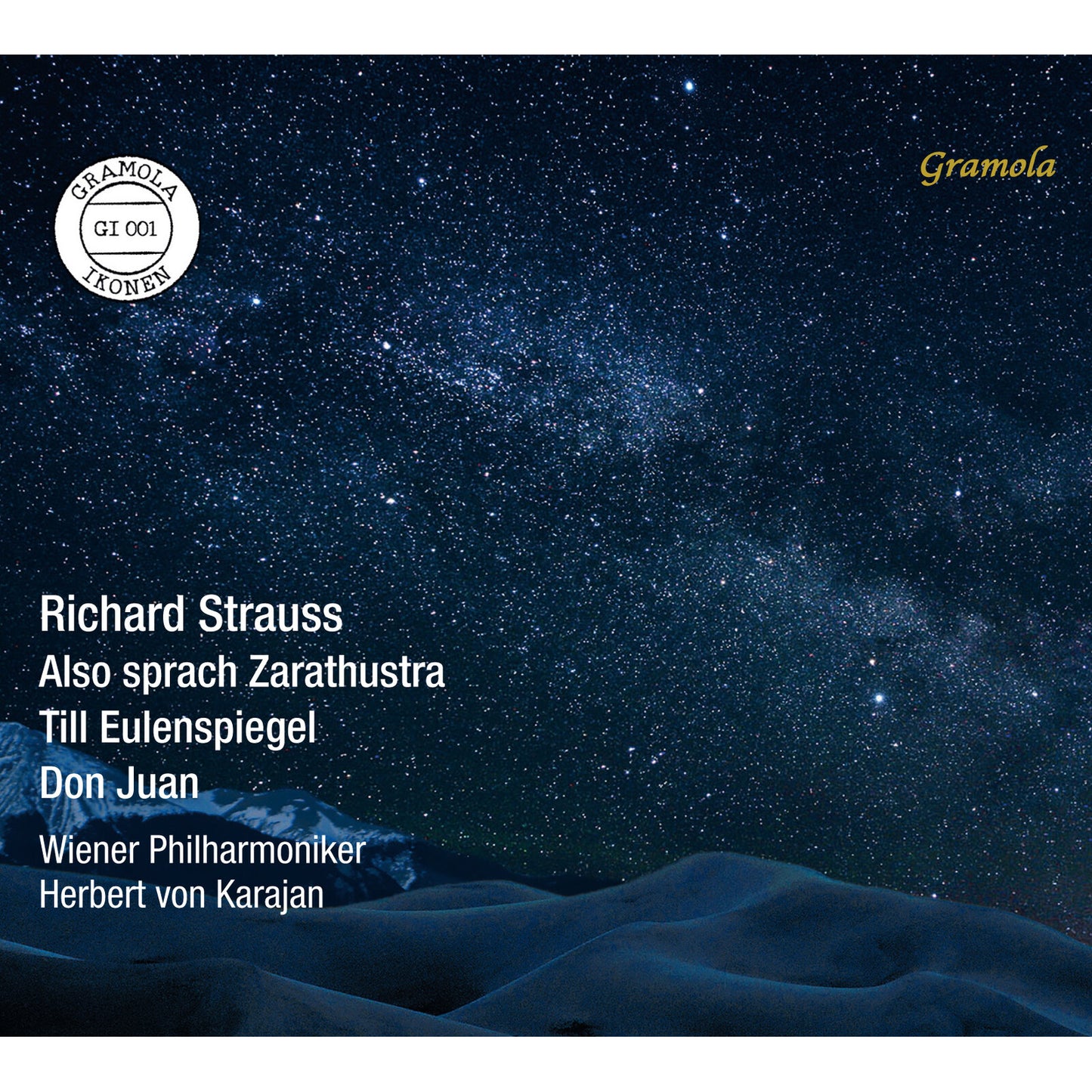 CD cover: starry sky above desert landscape, text listing composers and performers.