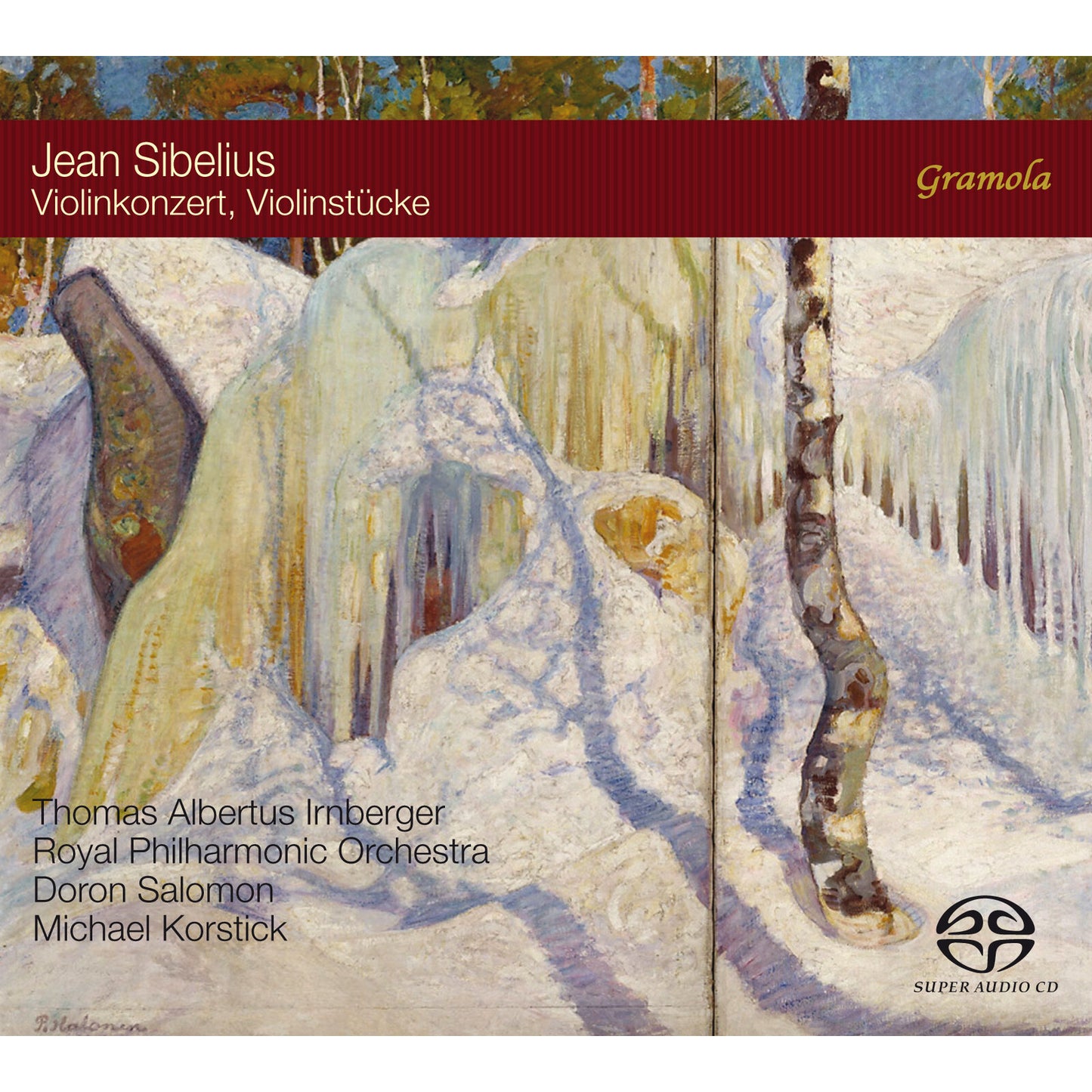 CD cover: Painting of a forest with text naming Sibelius and performers.