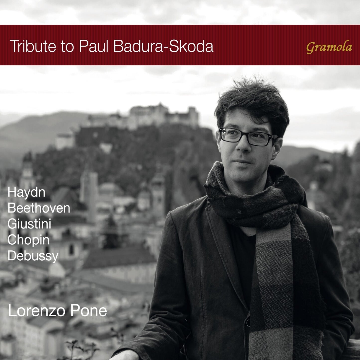 CD cover: portrait of Lorenzo Pone with a castle background.
