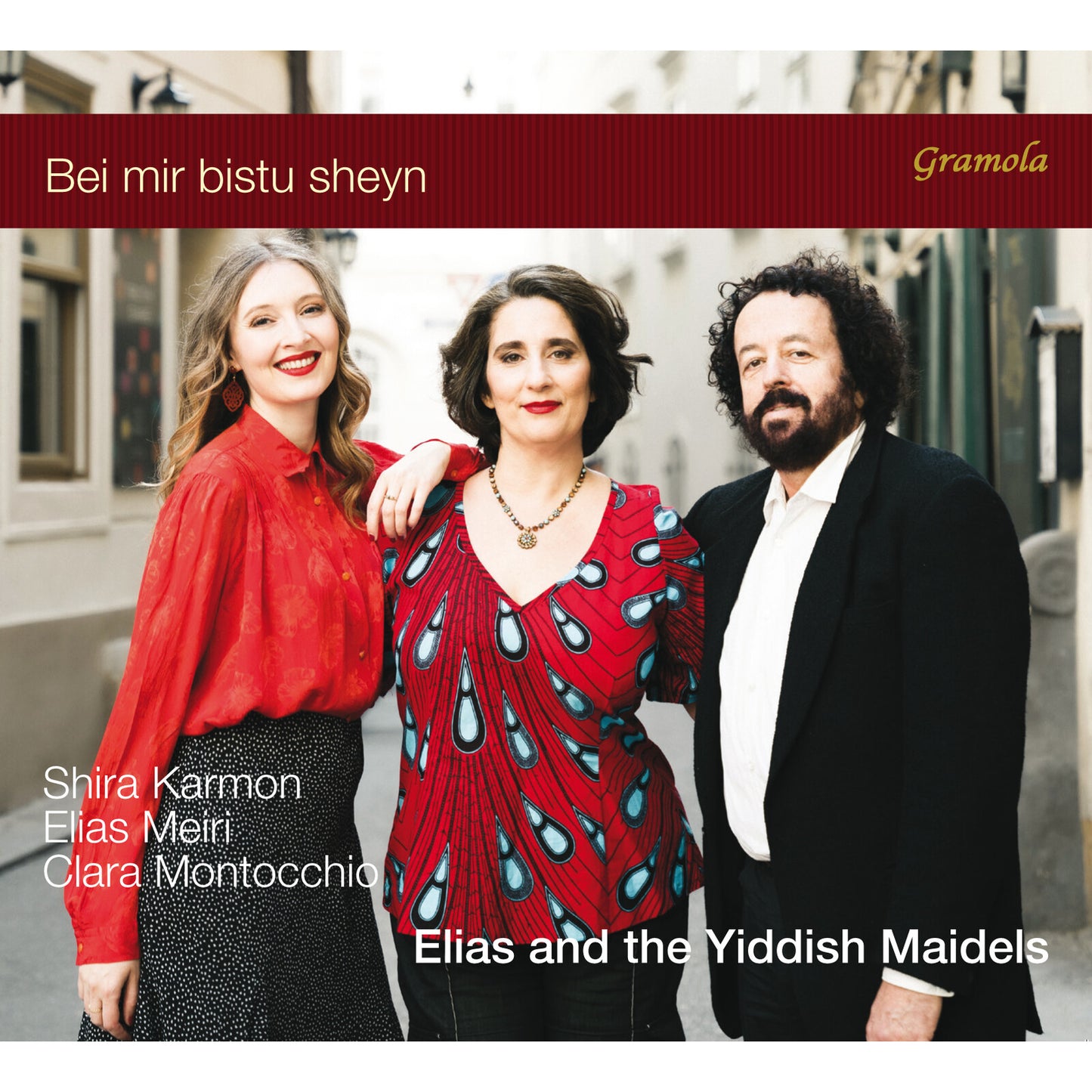 CD cover featuring three musicians, Shira Karmon, Elias Meiri, and Clara Montocchio.