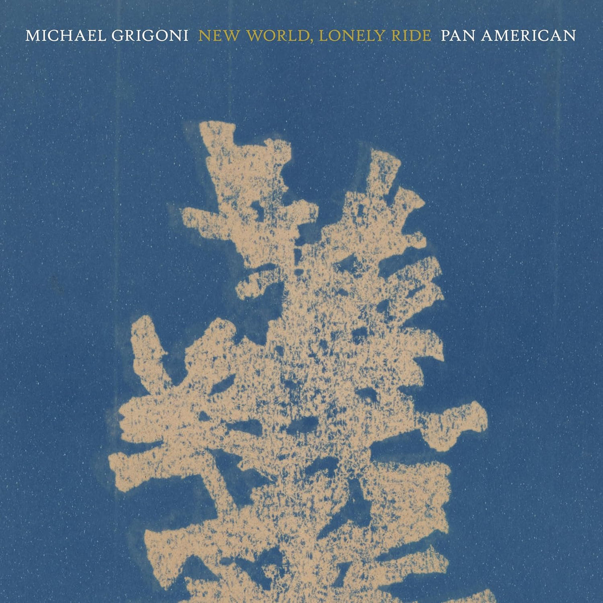 CD cover: blue background with a large, abstract, tan coral-like shape.