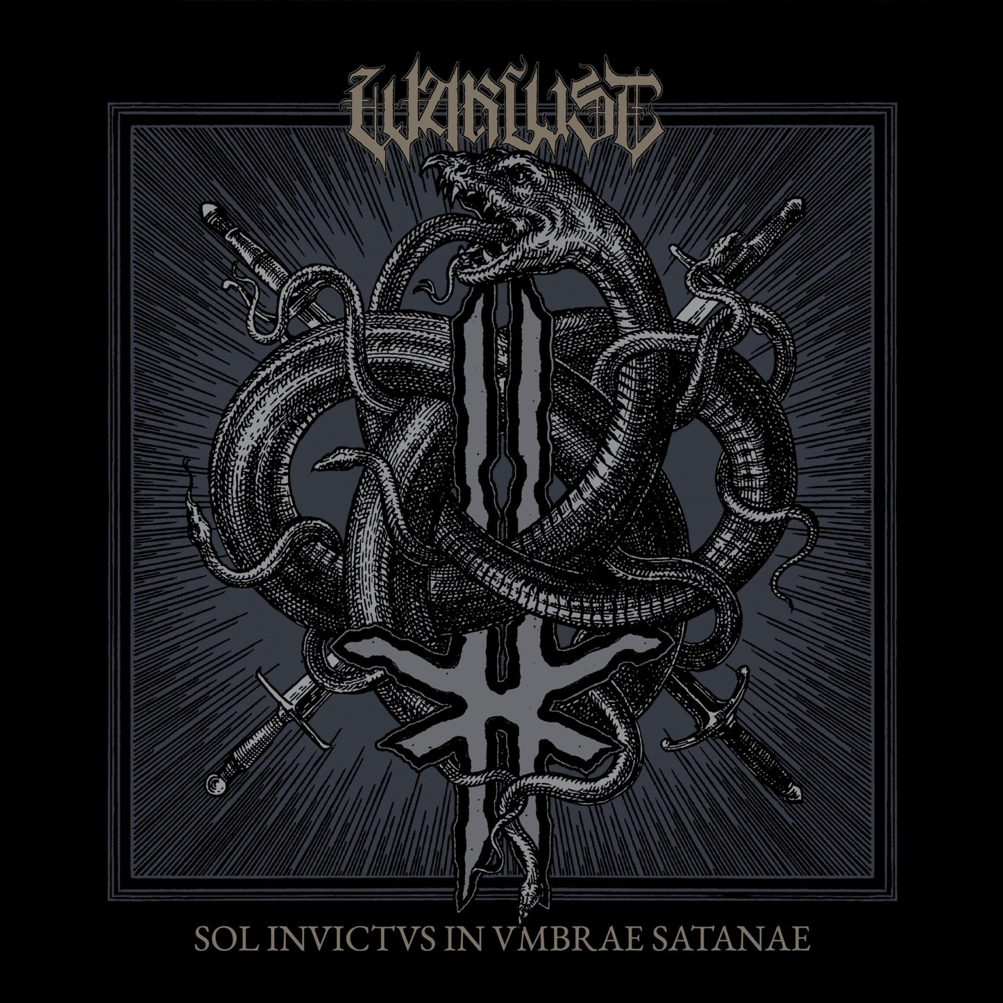 Album cover featuring a snake coiled around crossed swords and a central sigil.