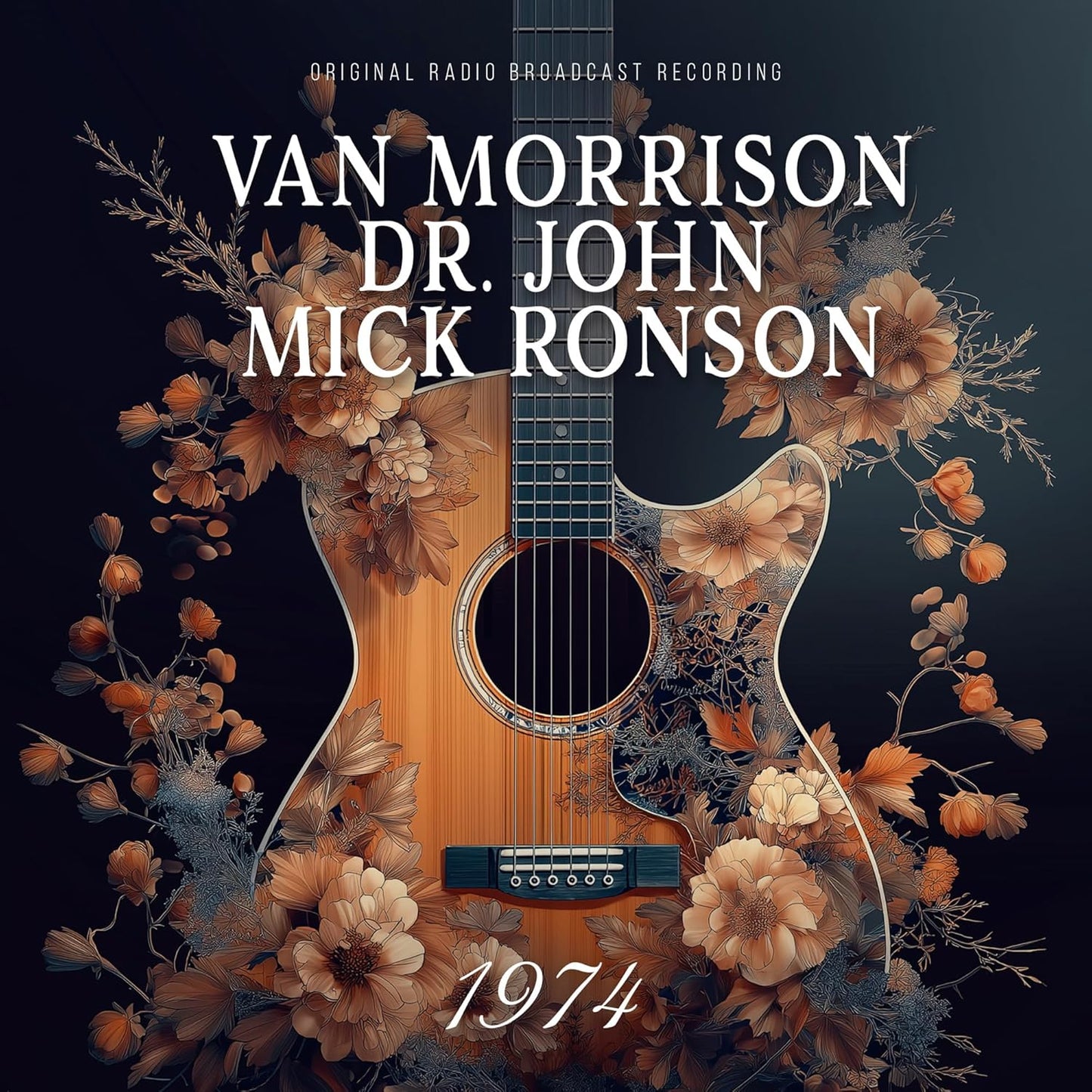 CD cover featuring an acoustic guitar surrounded by colorful flowers.