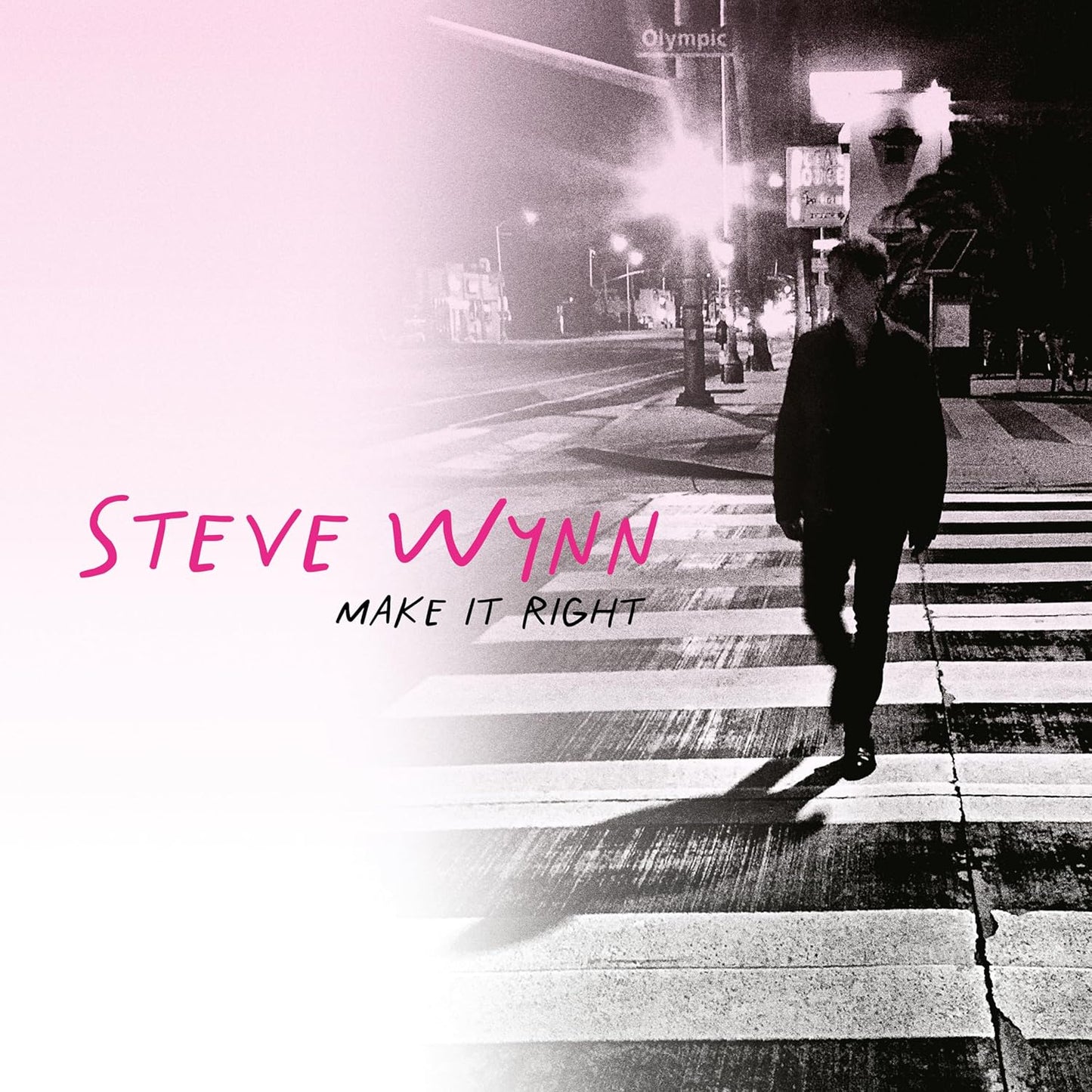 Album cover: Steve Wynn walking away on a city street at night.