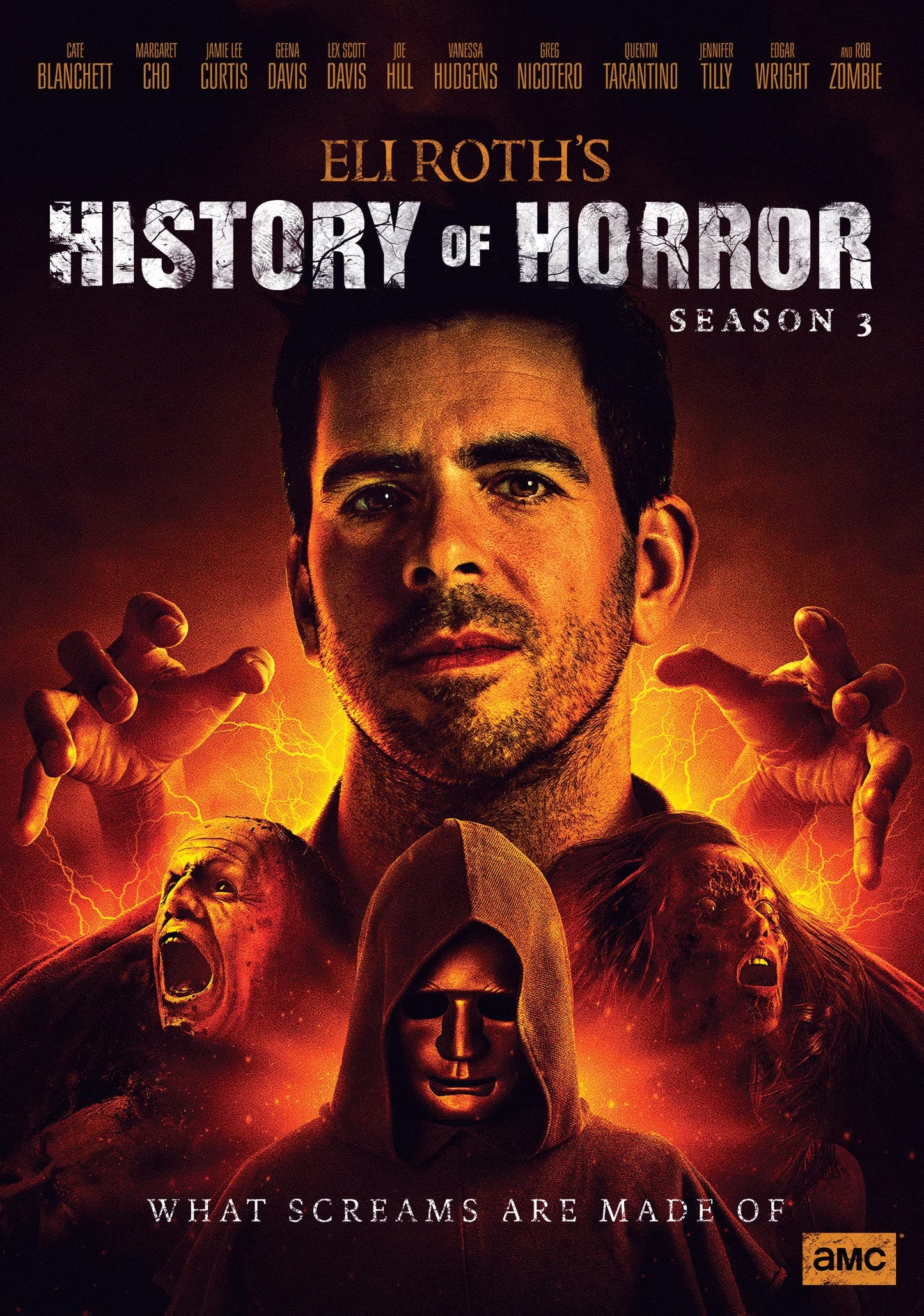 DVD cover for "Eli Roth's History of Horror" Season 3, with horror imagery.